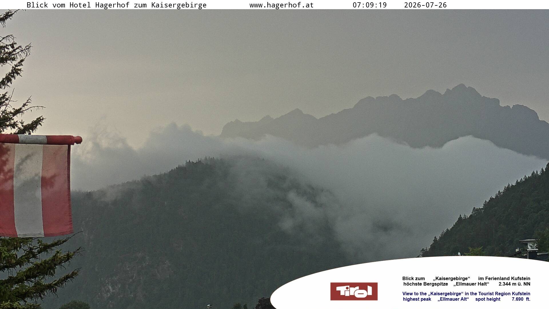 Archiv Foto Webcam Blick aufs Kaisergebirge