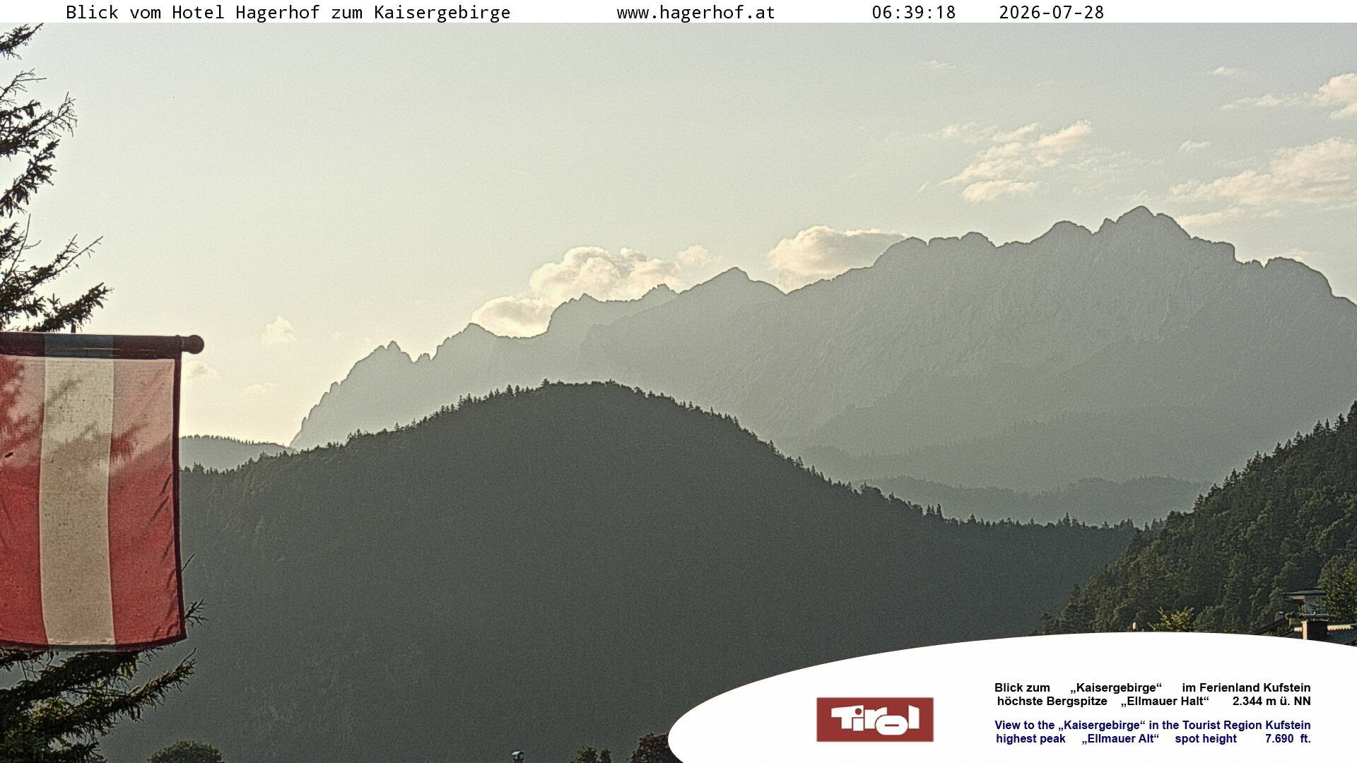 Archiv Foto Webcam Blick aufs Kaisergebirge