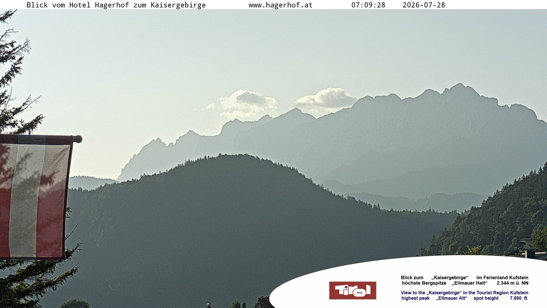 Archiv Foto Webcam Blick aufs Kaisergebirge