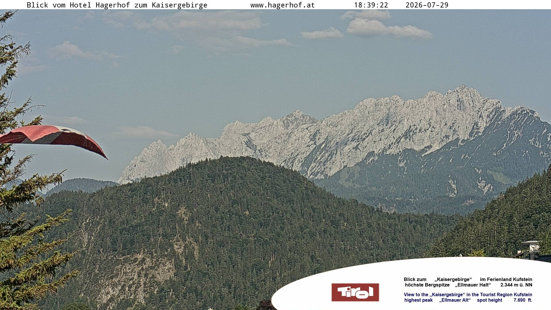 Archiv Foto Webcam Blick aufs Kaisergebirge