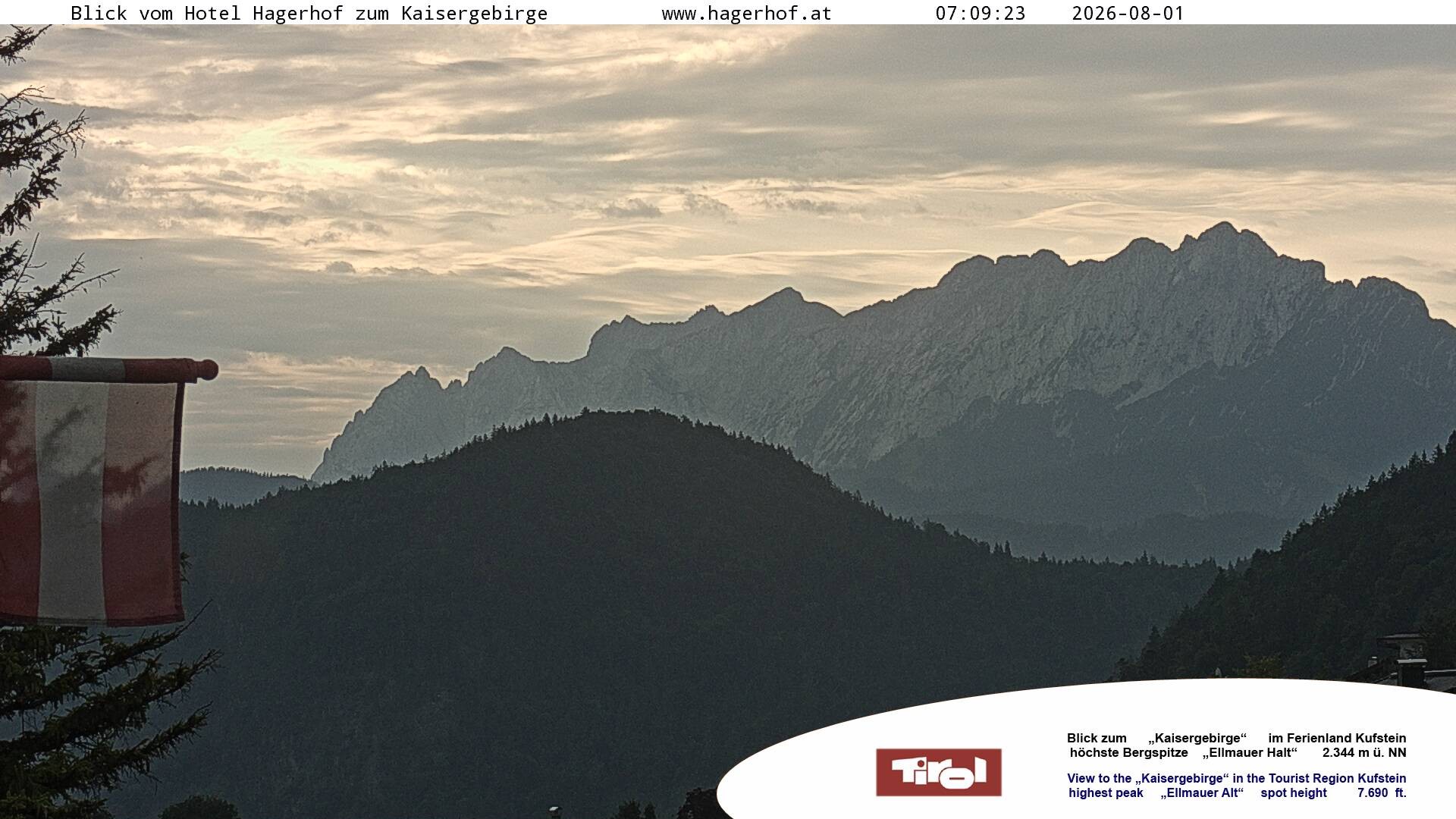 Archiv Foto Webcam Blick aufs Kaisergebirge