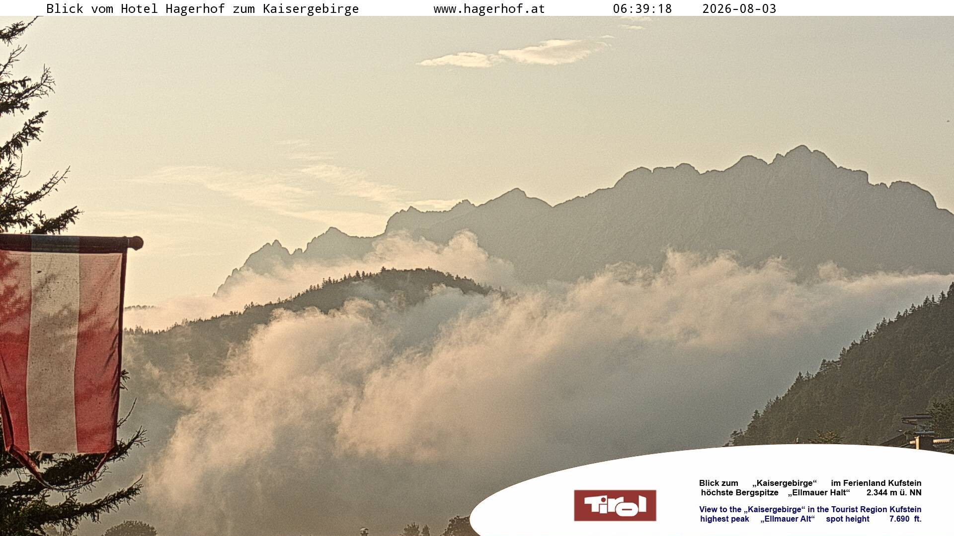 Archiv Foto Webcam Blick aufs Kaisergebirge