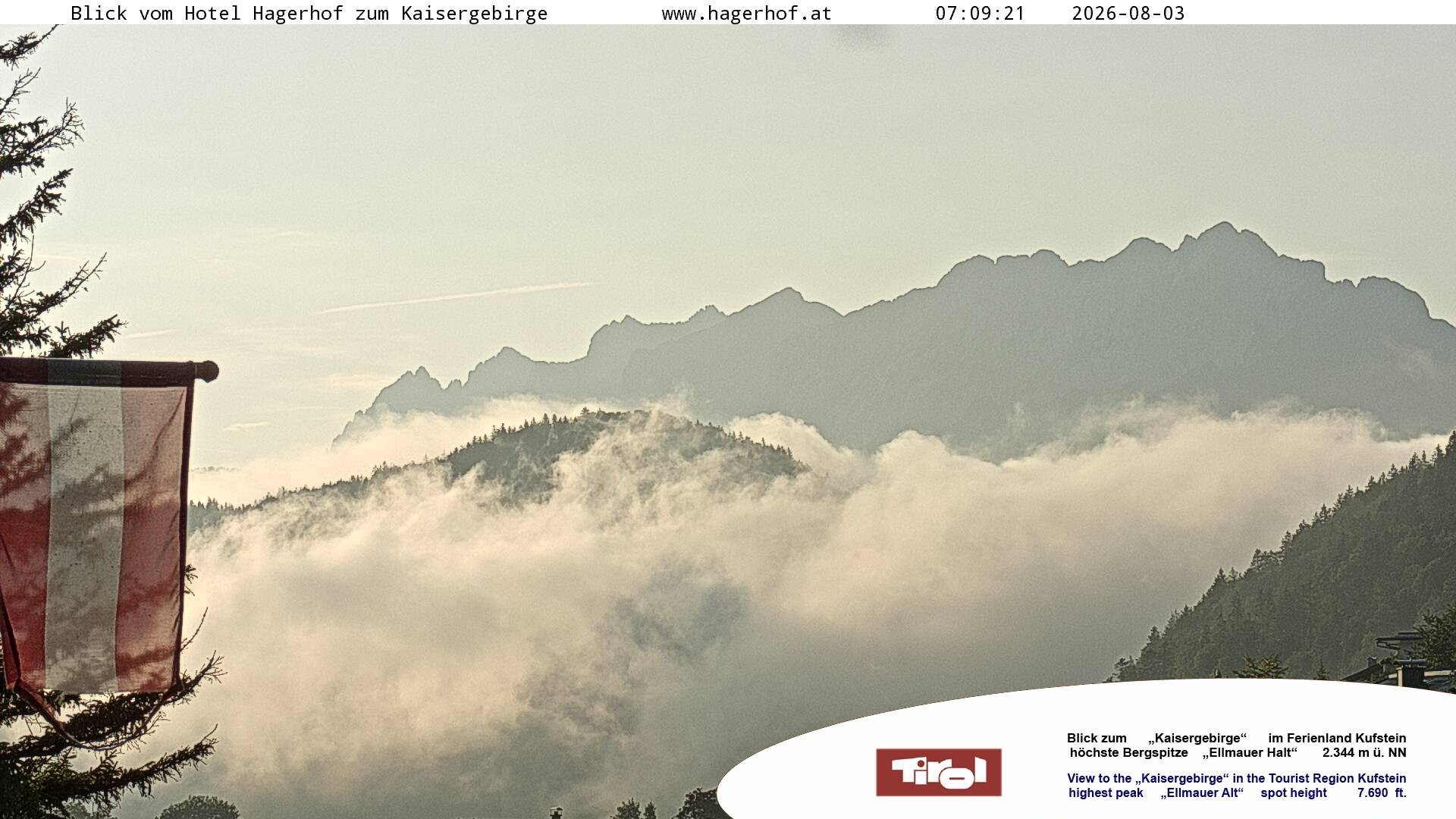 Archiv Foto Webcam Blick aufs Kaisergebirge