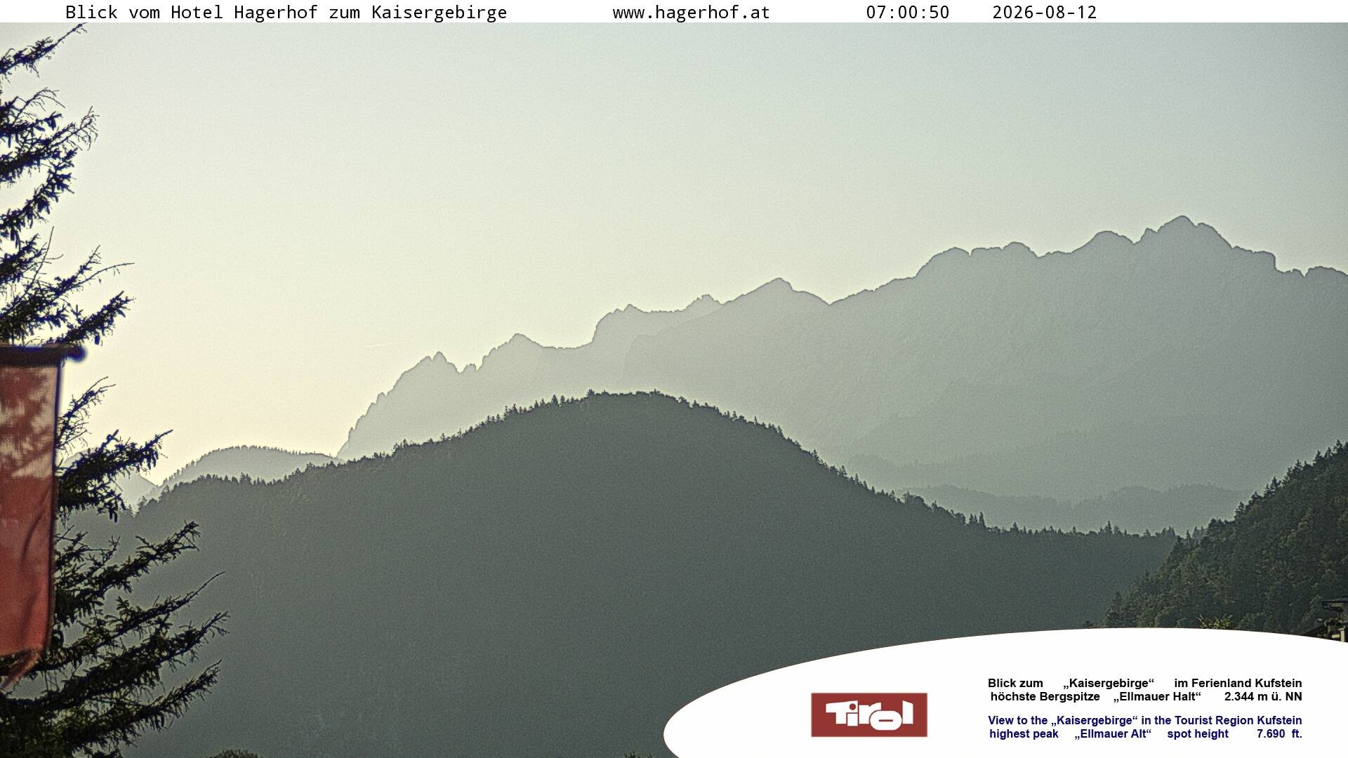 Archiv Foto Webcam Blick aufs Kaisergebirge