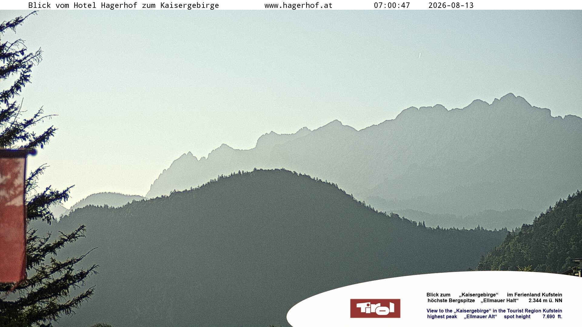 Archiv Foto Webcam Blick aufs Kaisergebirge