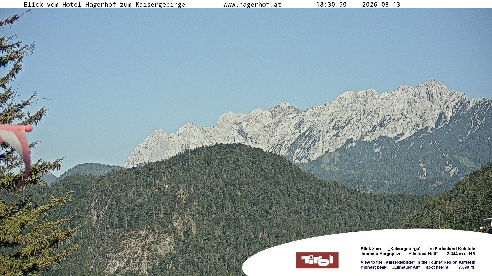 Archiv Foto Webcam Blick aufs Kaisergebirge