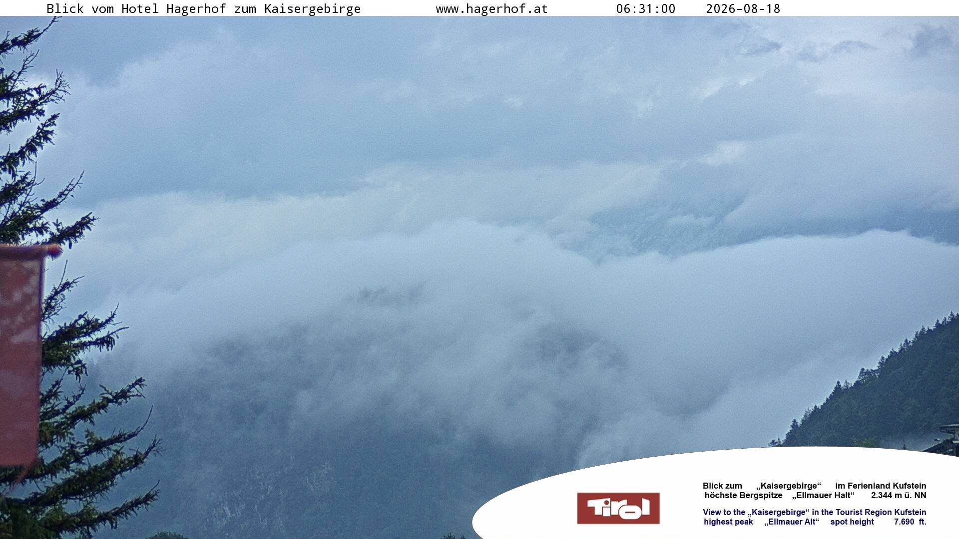 Archived image Webcam View to Kaisergebirge