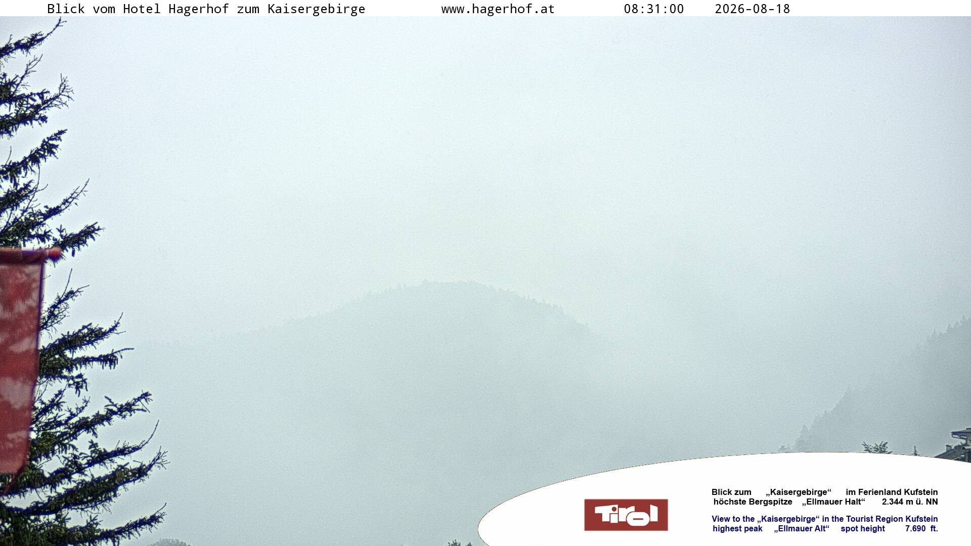 Archived image Webcam View to Kaisergebirge