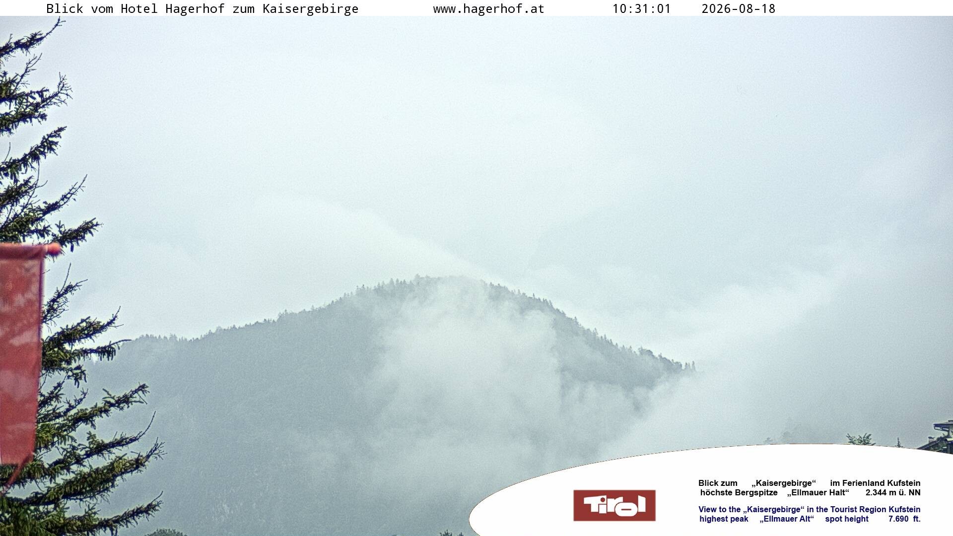 Archived image Webcam View to Kaisergebirge