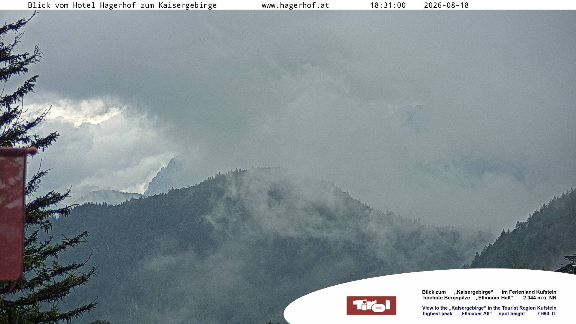 Archiv Foto Webcam Blick aufs Kaisergebirge