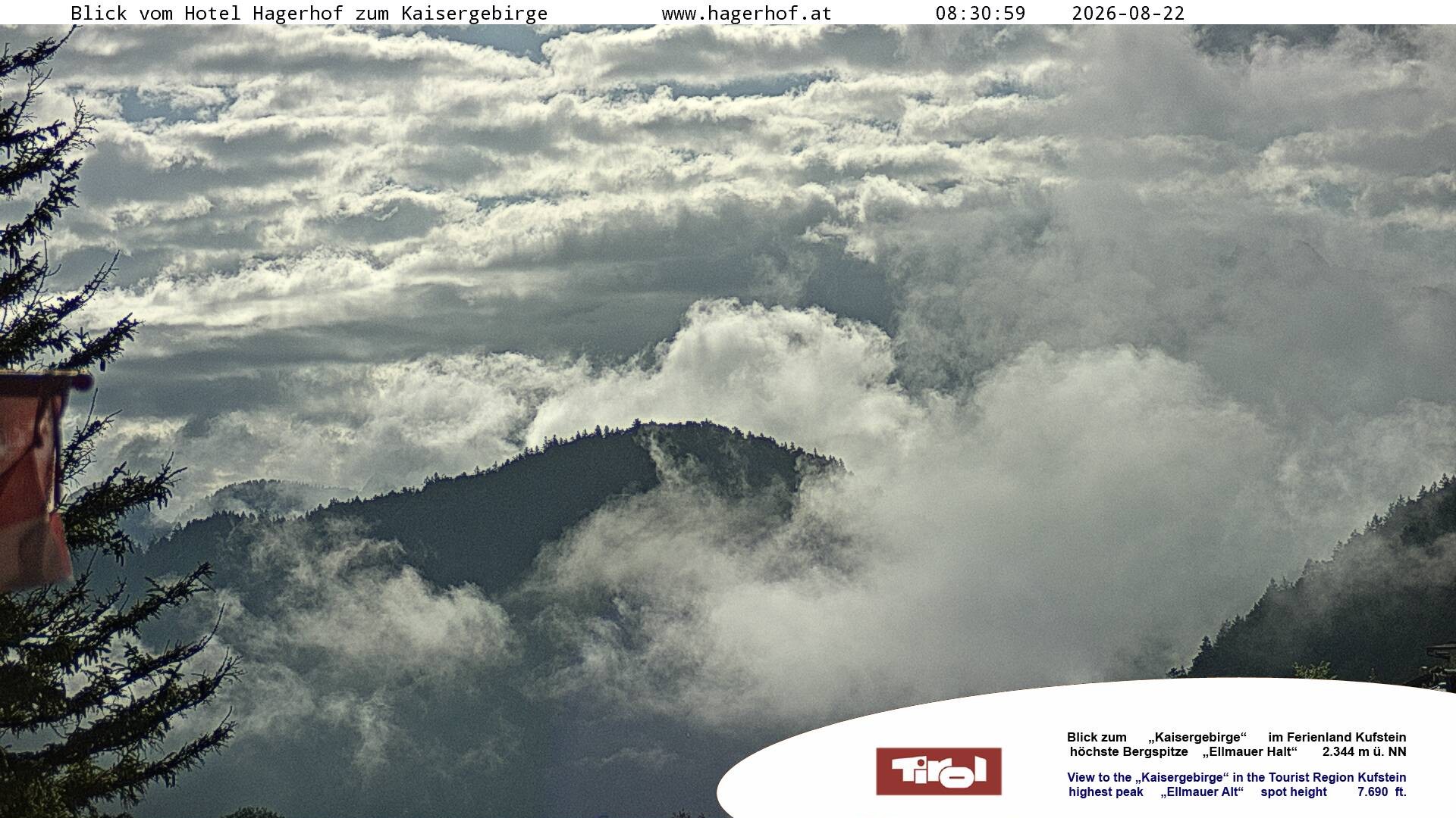 Archiv Foto Webcam Blick aufs Kaisergebirge