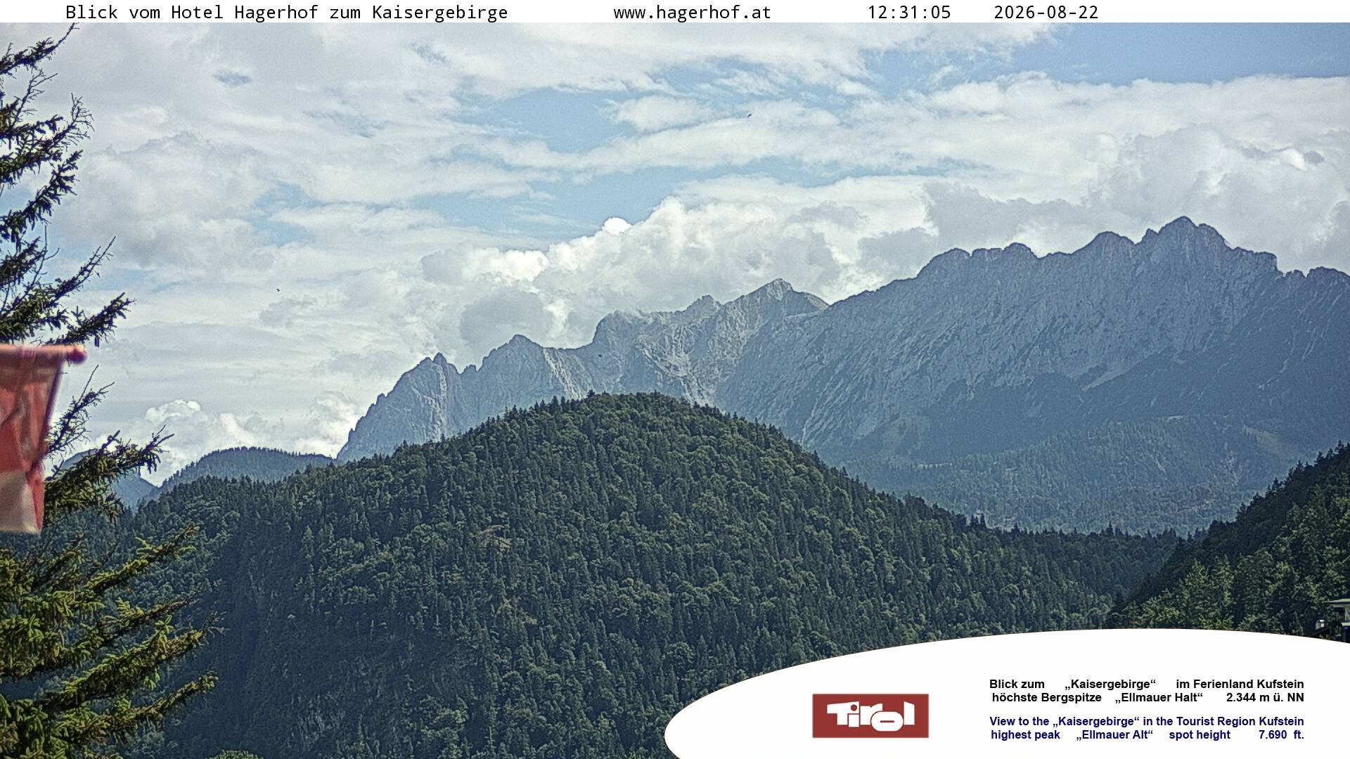 Archiv Foto Webcam Blick aufs Kaisergebirge