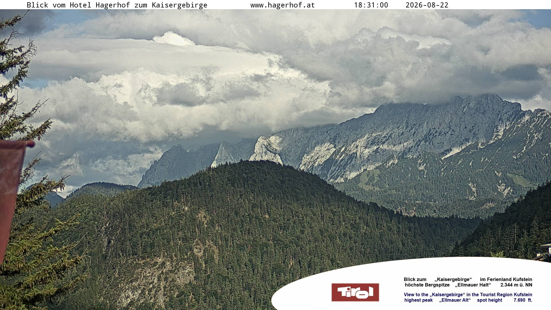 Archiv Foto Webcam Blick aufs Kaisergebirge