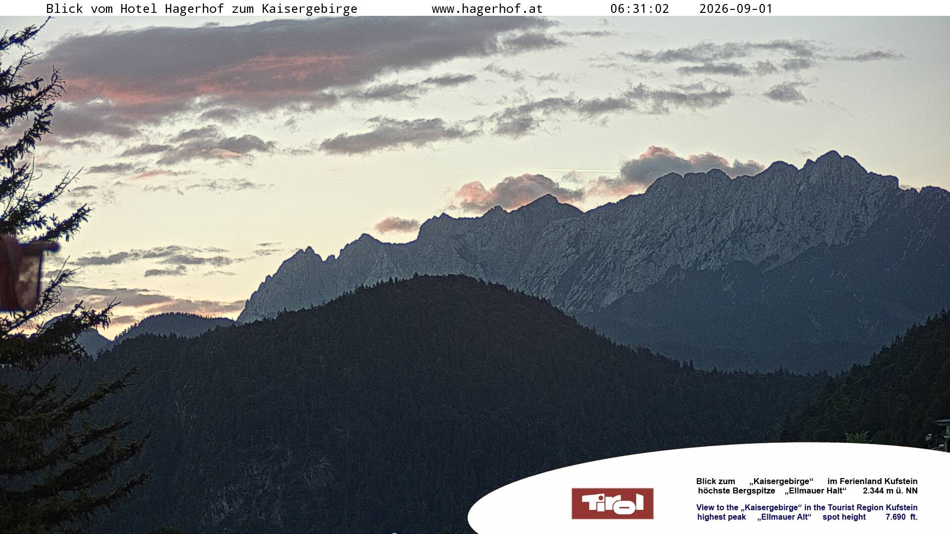 Archiv Foto Webcam Blick aufs Kaisergebirge