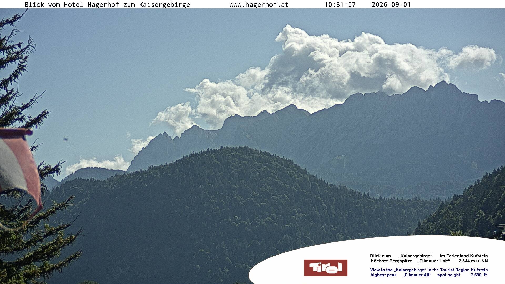Archiv Foto Webcam Blick aufs Kaisergebirge