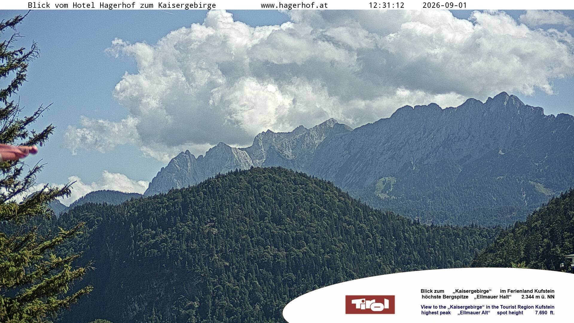 Archiv Foto Webcam Blick aufs Kaisergebirge