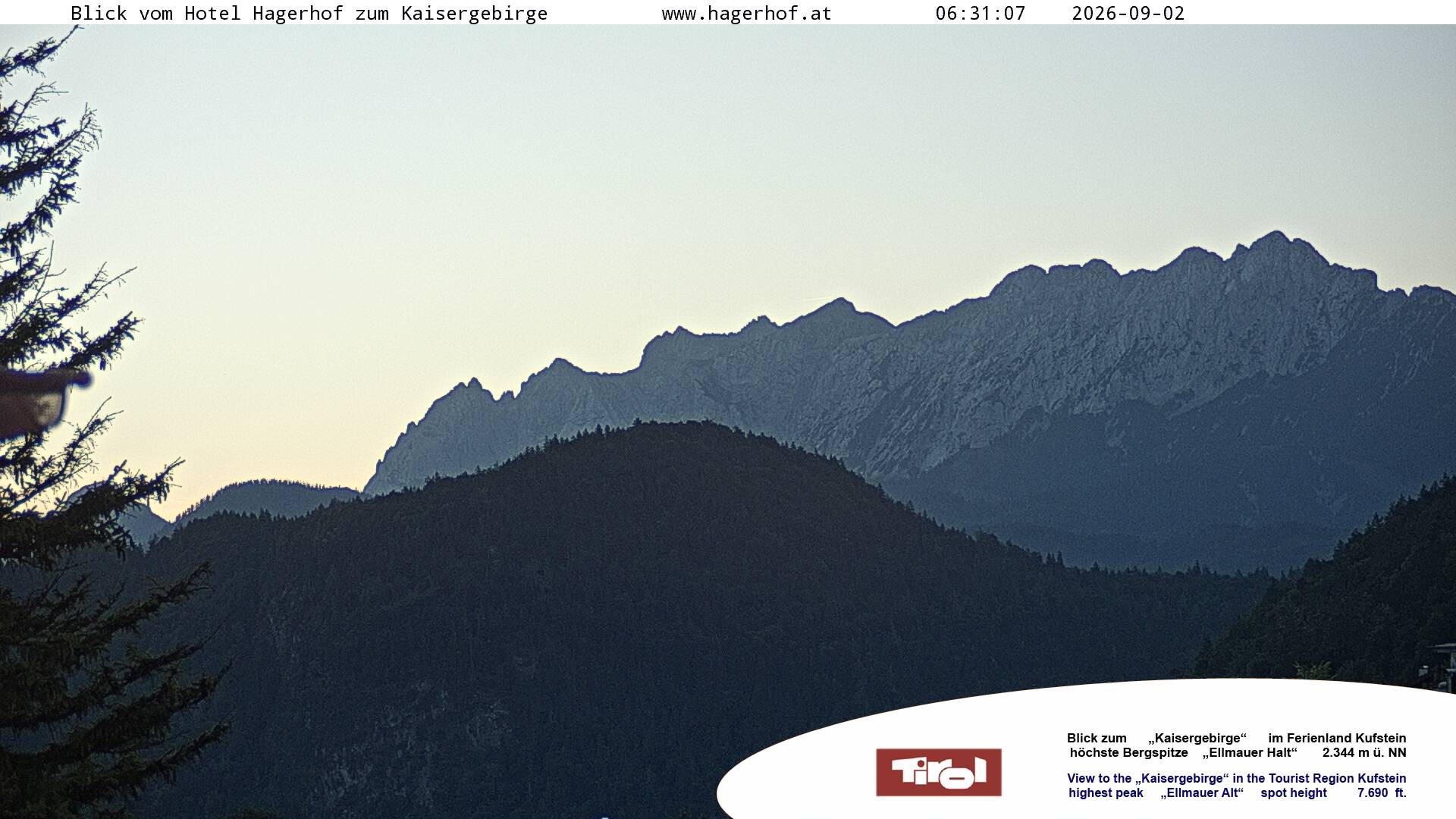 Archived image Webcam View to Kaisergebirge