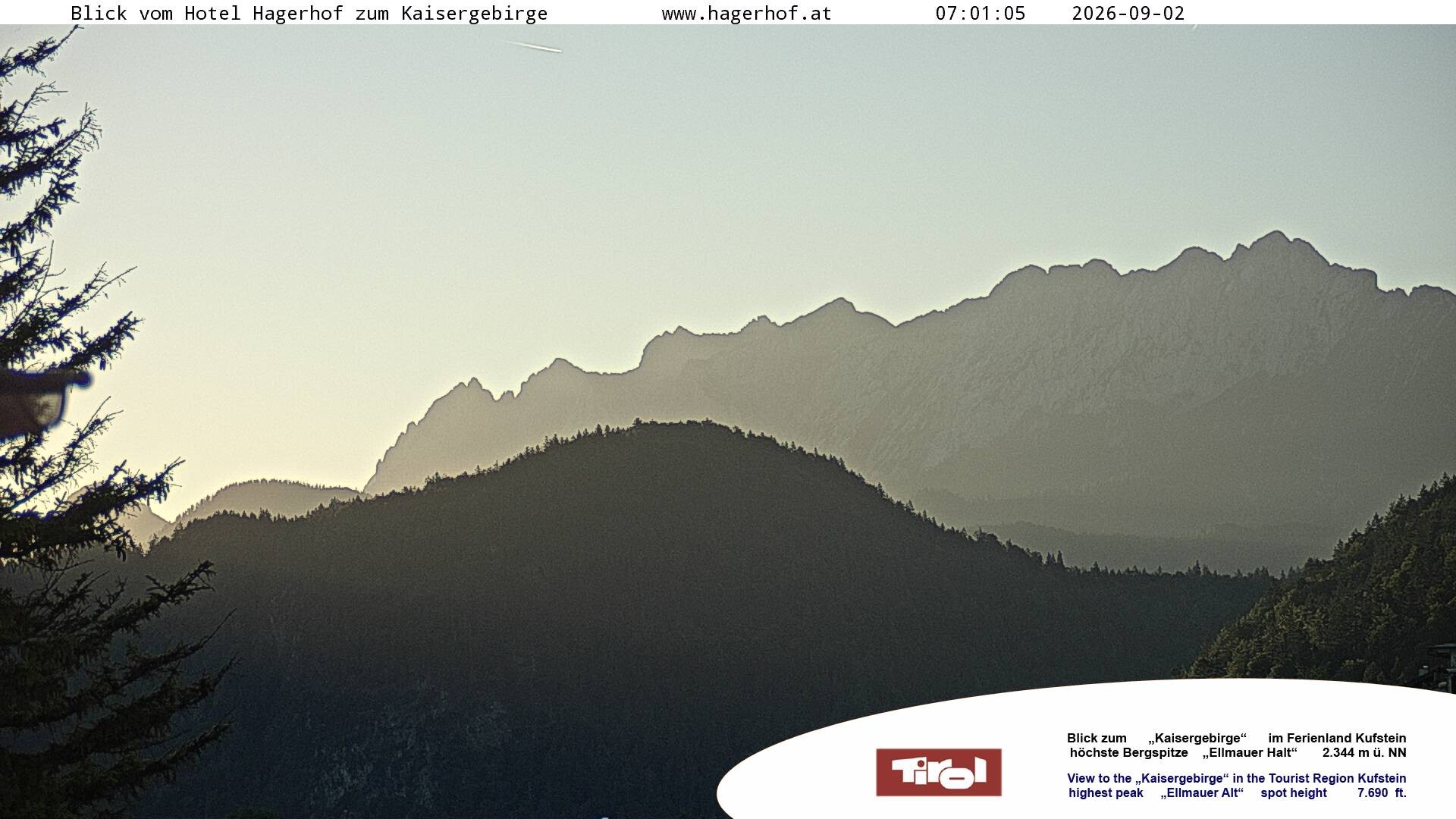 Archived image Webcam View to Kaisergebirge