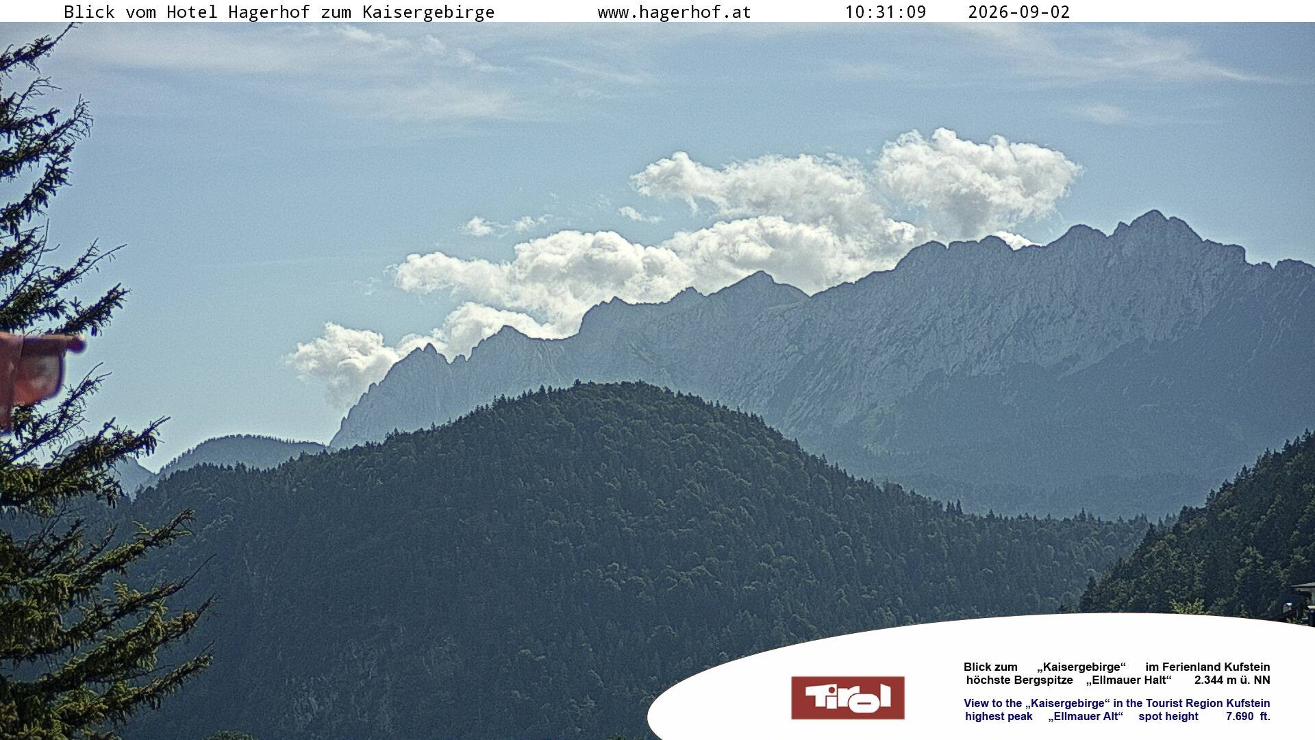 Archived image Webcam View to Kaisergebirge