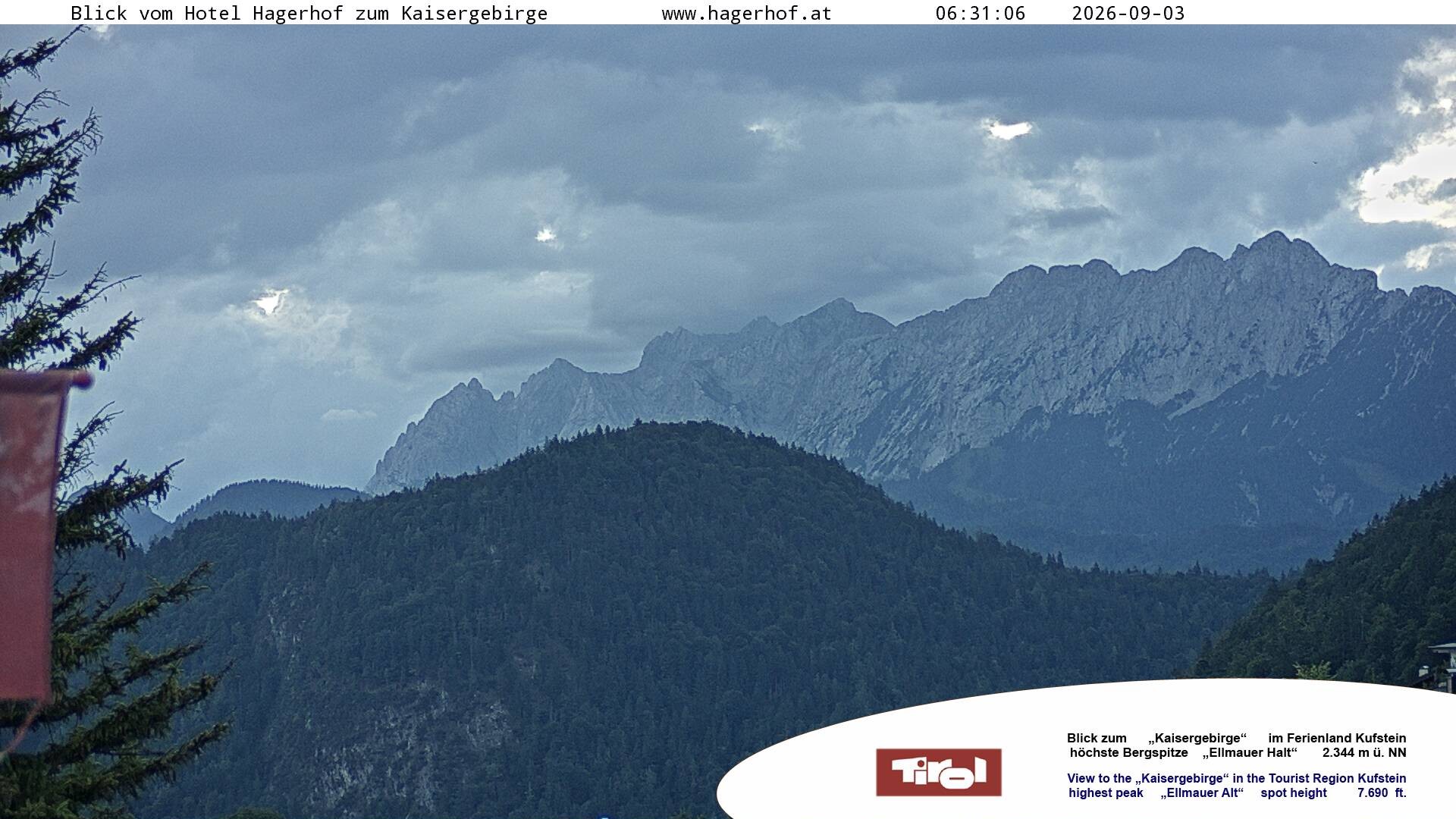 Archiv Foto Webcam Blick aufs Kaisergebirge