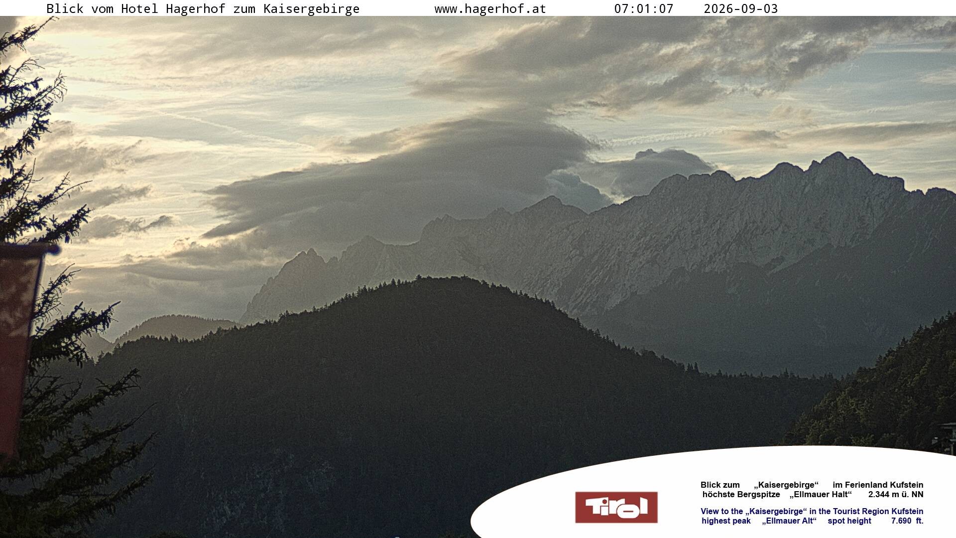 Archiv Foto Webcam Blick aufs Kaisergebirge