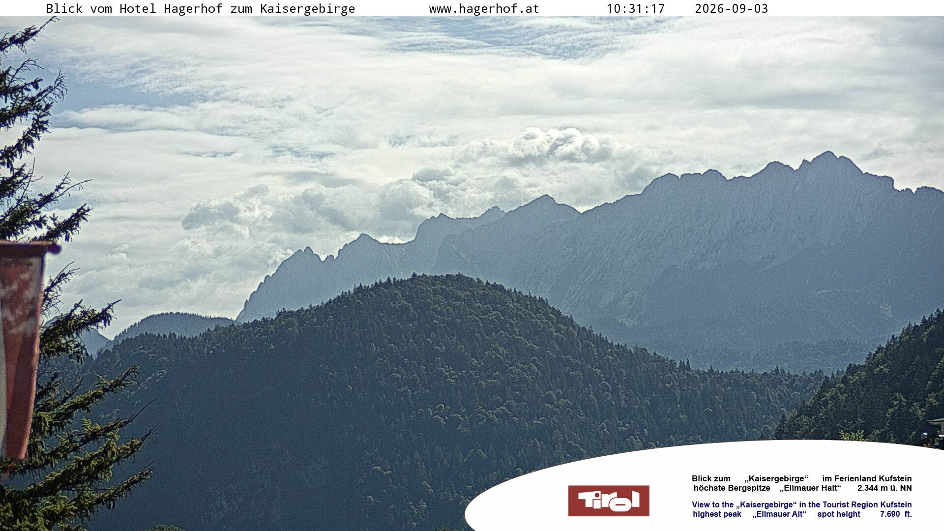 Archiv Foto Webcam Blick aufs Kaisergebirge