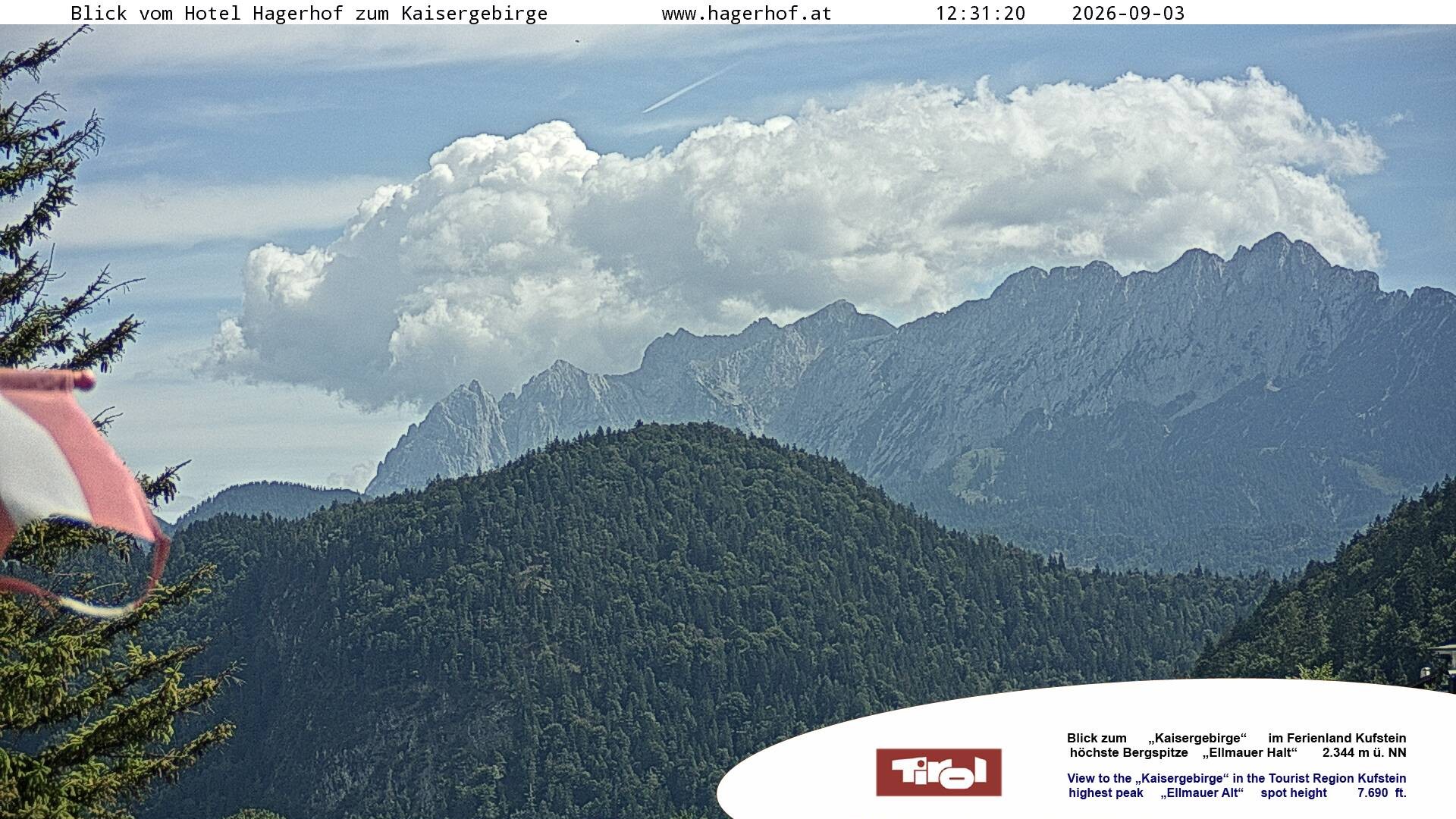 Archiv Foto Webcam Blick aufs Kaisergebirge