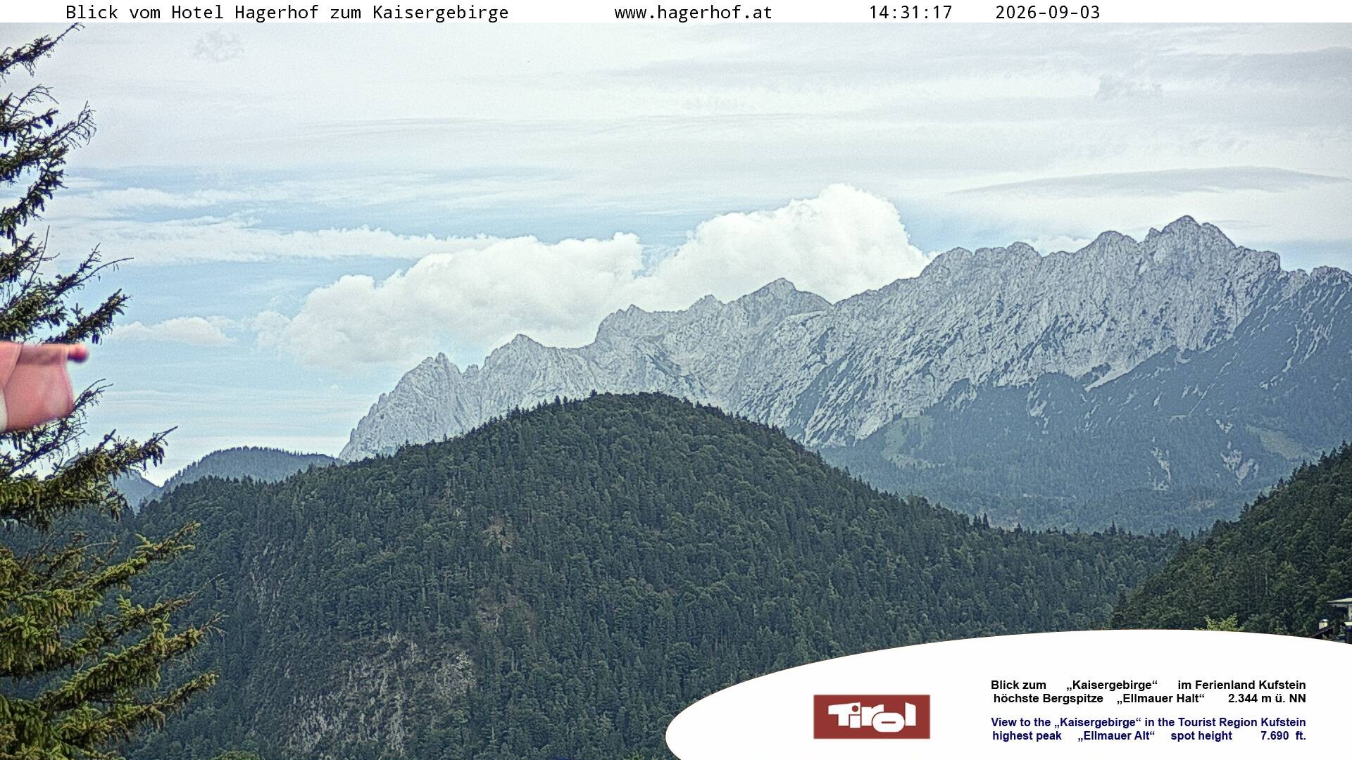Archiv Foto Webcam Blick aufs Kaisergebirge