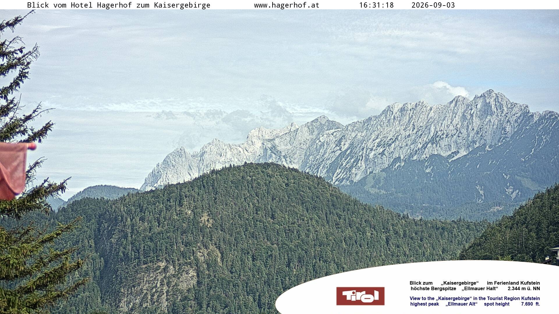 Archiv Foto Webcam Blick aufs Kaisergebirge
