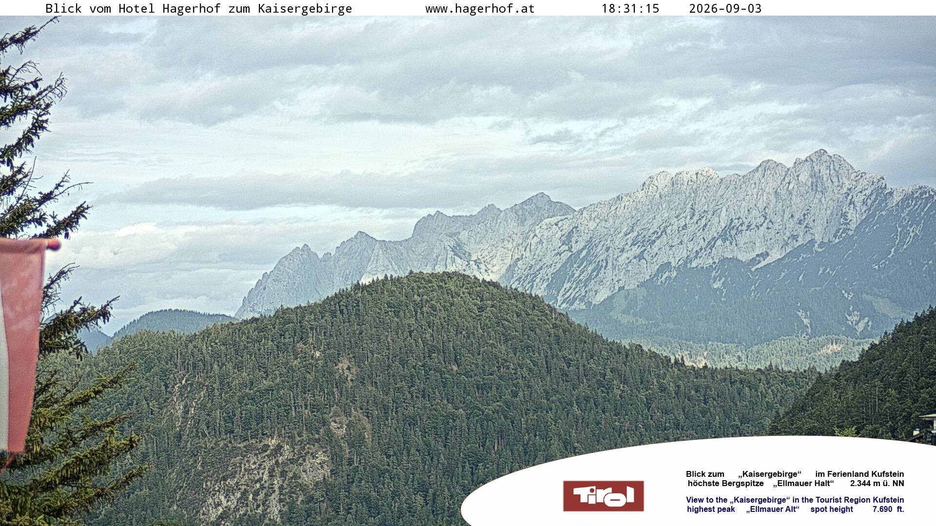 Archiv Foto Webcam Blick aufs Kaisergebirge