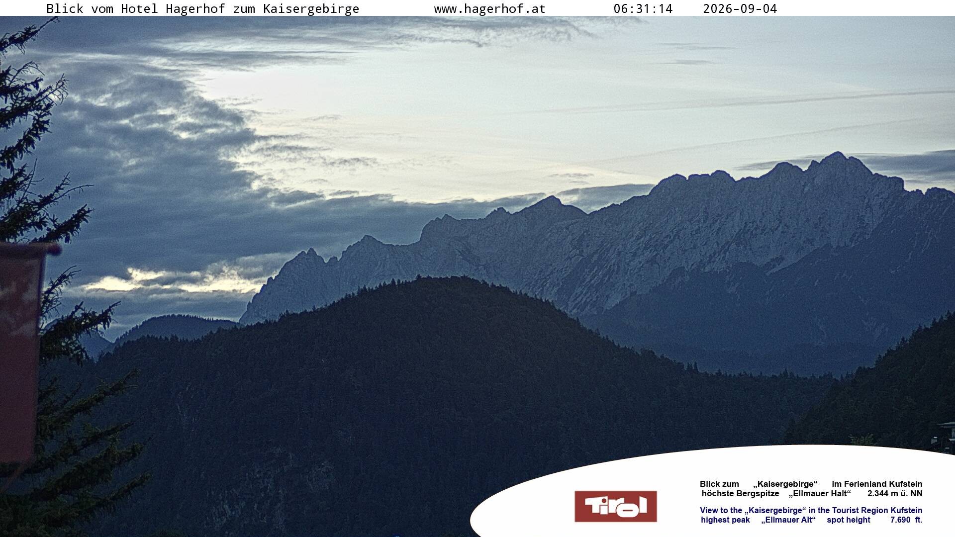 Archiv Foto Webcam Blick aufs Kaisergebirge