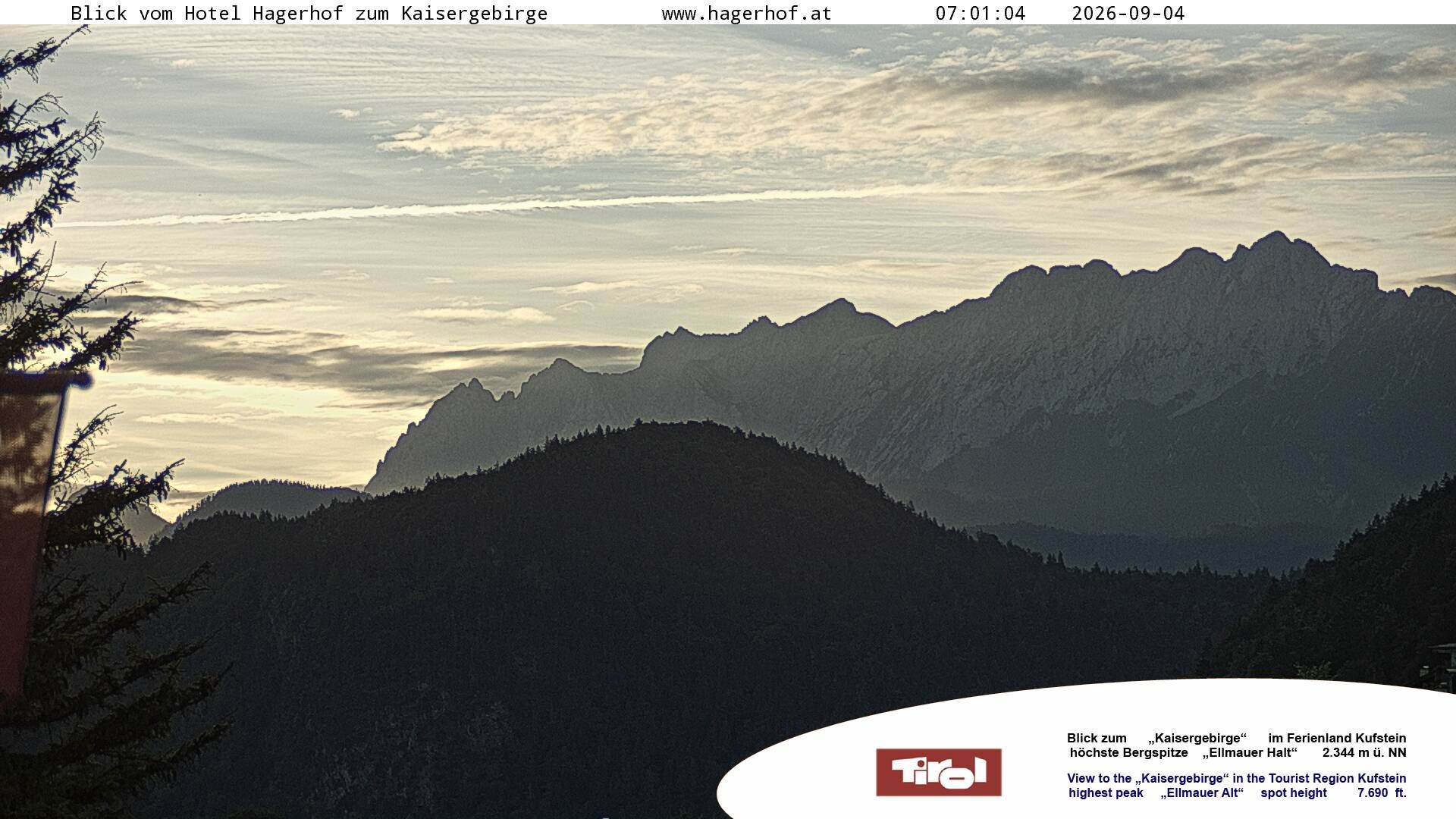 Archiv Foto Webcam Blick aufs Kaisergebirge