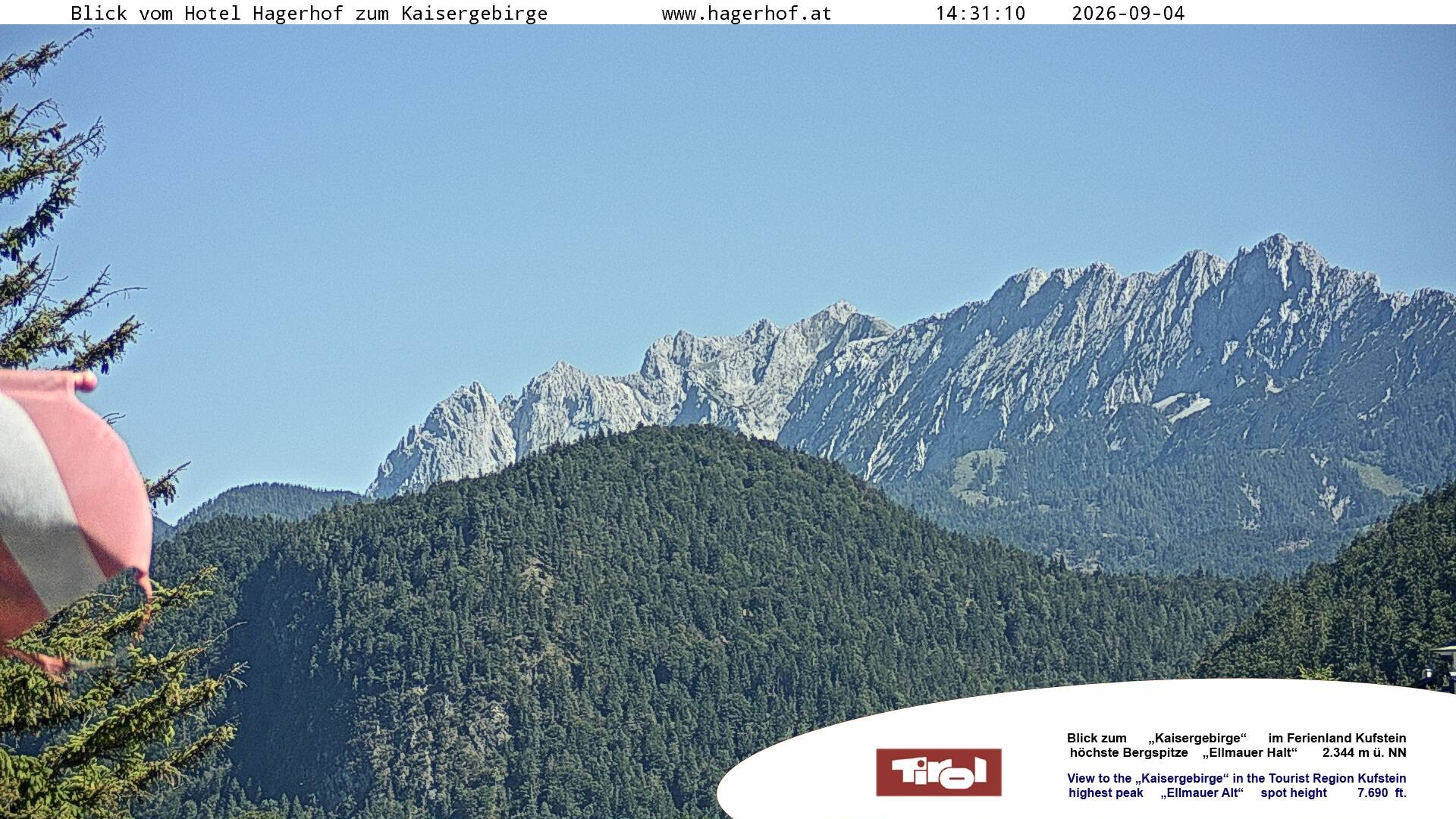 Archiv Foto Webcam Blick aufs Kaisergebirge
