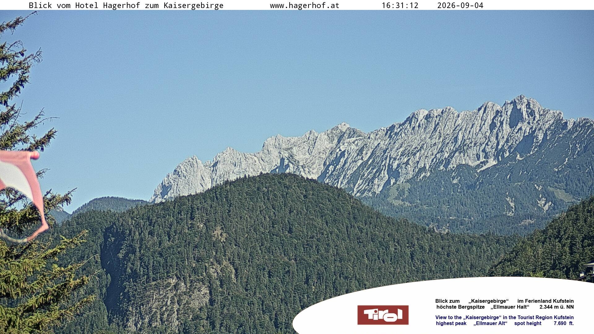 Archiv Foto Webcam Blick aufs Kaisergebirge
