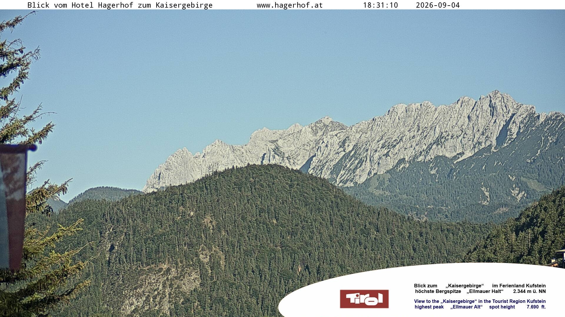 Archiv Foto Webcam Blick aufs Kaisergebirge