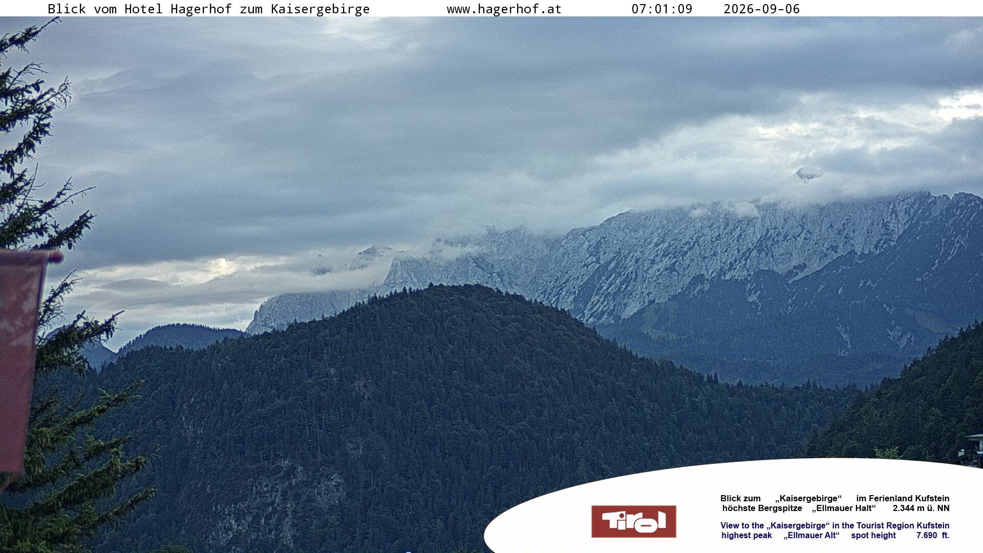 Archiv Foto Webcam Blick aufs Kaisergebirge