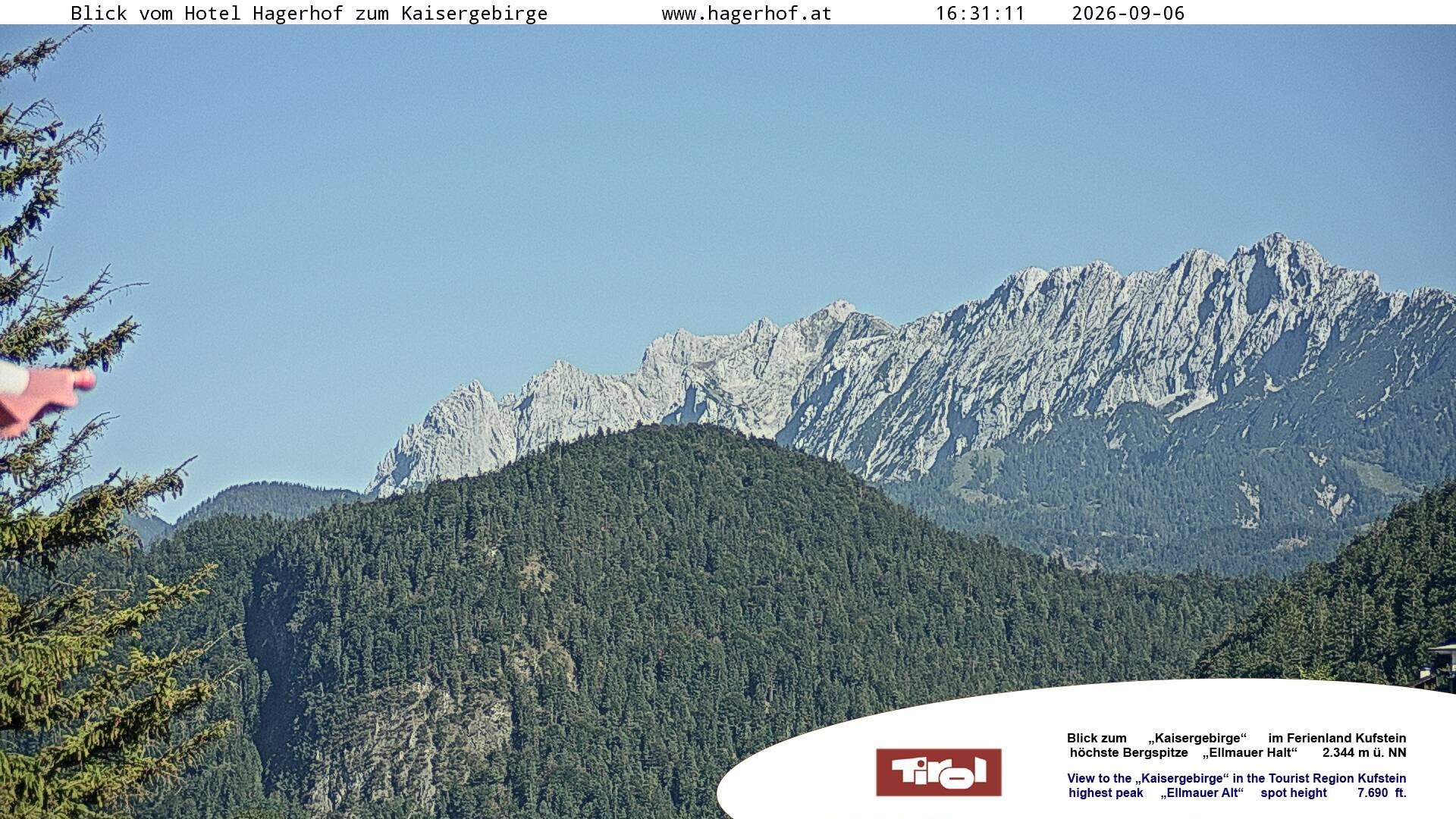 Archiv Foto Webcam Blick aufs Kaisergebirge
