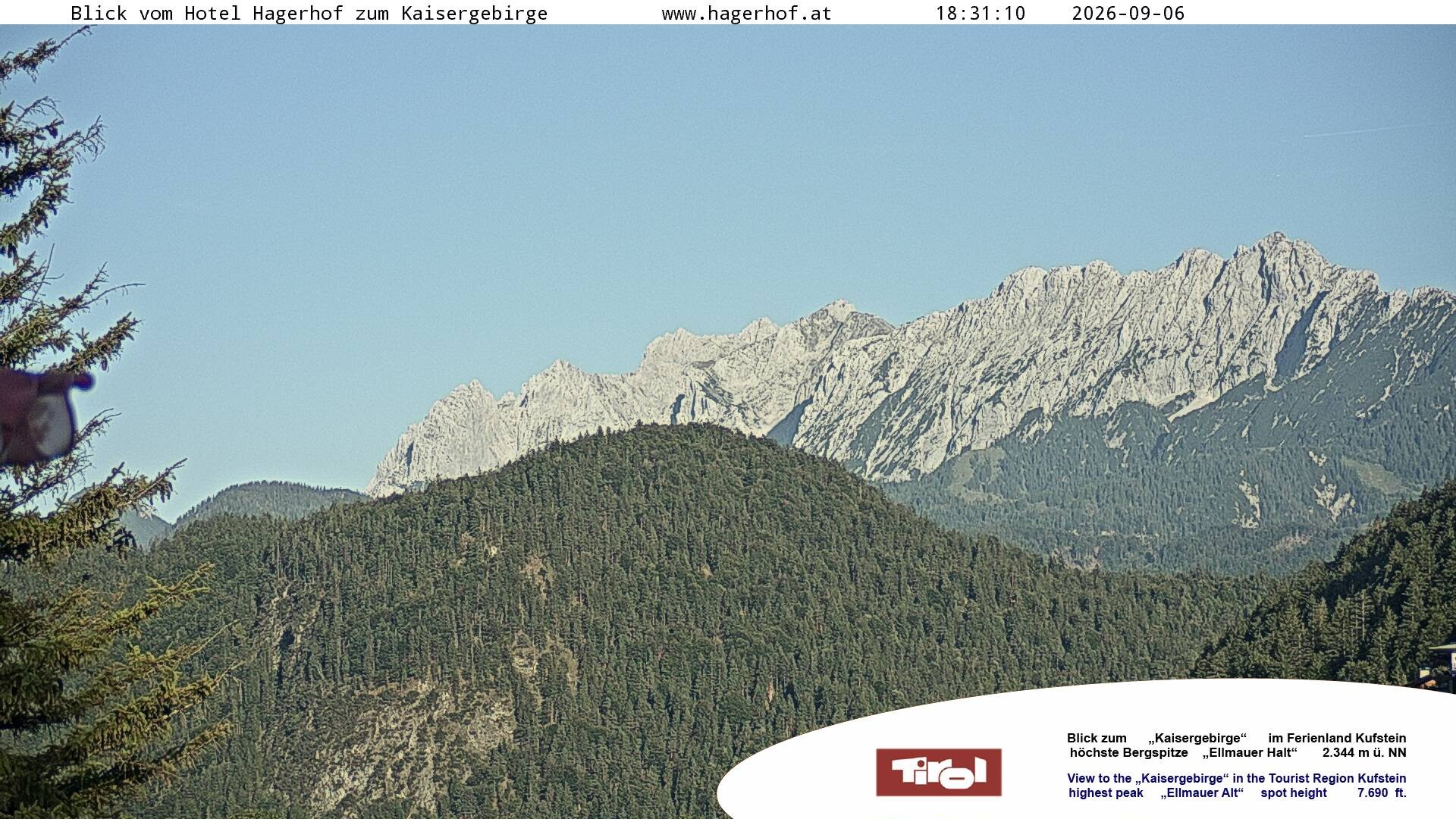 Archiv Foto Webcam Blick aufs Kaisergebirge