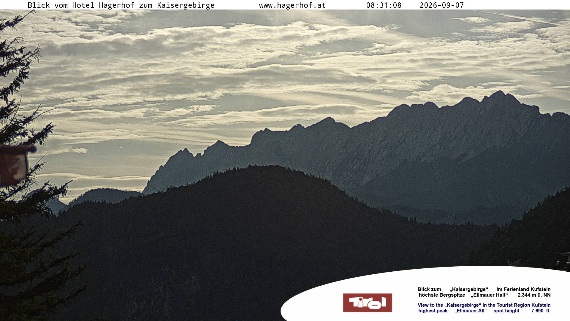 Archiv Foto Webcam Blick aufs Kaisergebirge