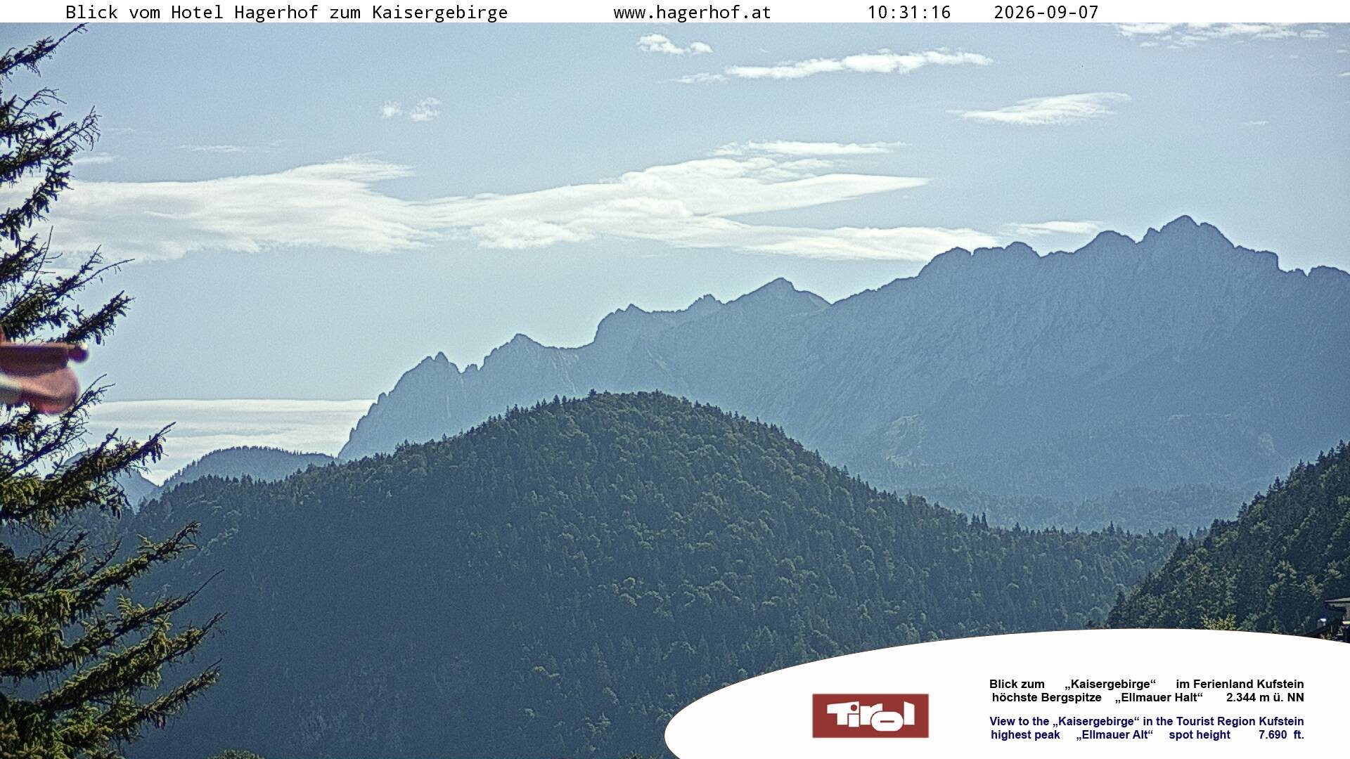 Archiv Foto Webcam Blick aufs Kaisergebirge