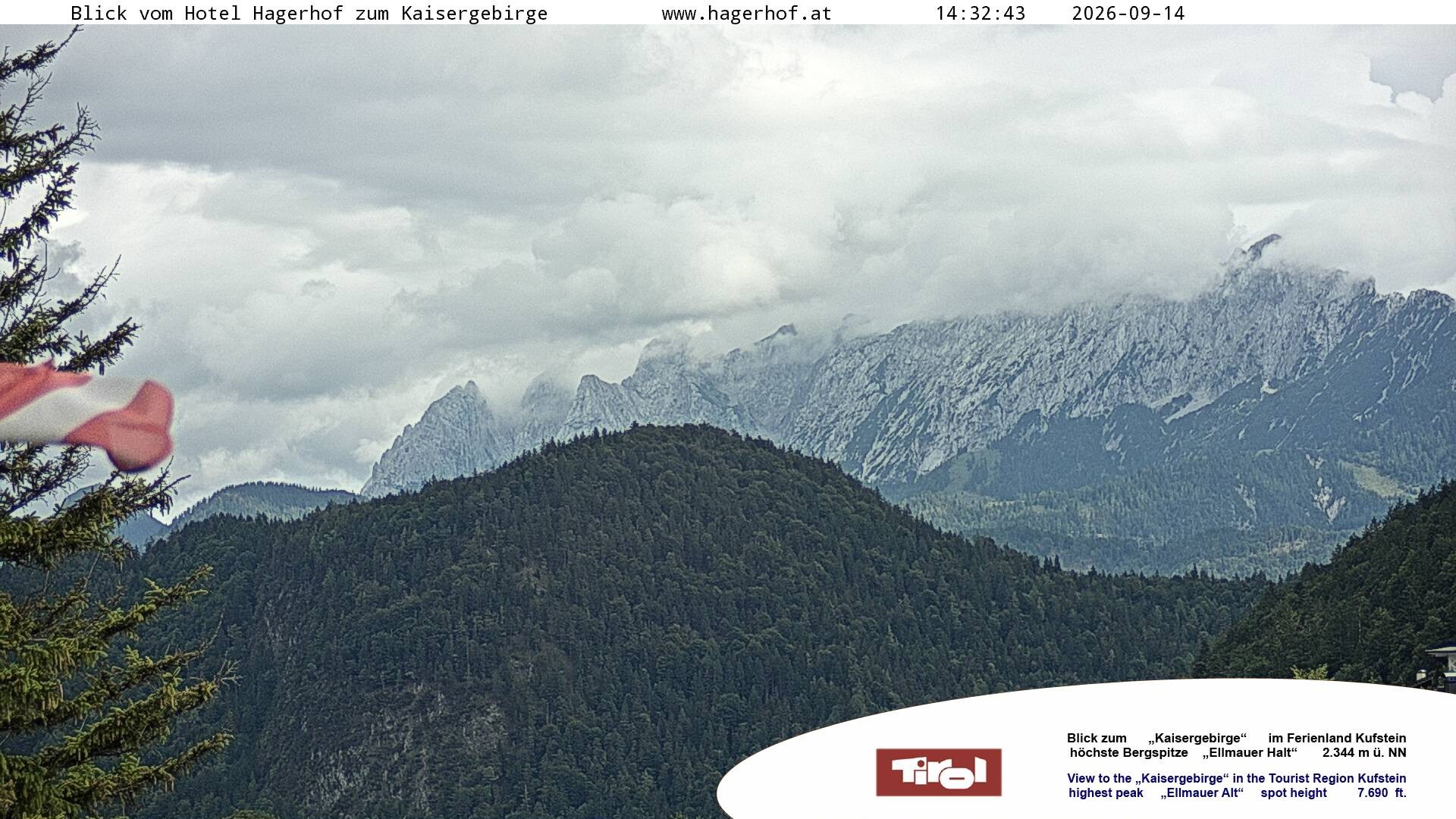Archiv Foto Webcam Blick aufs Kaisergebirge