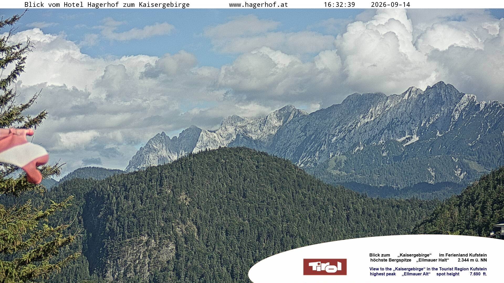 Archiv Foto Webcam Blick aufs Kaisergebirge
