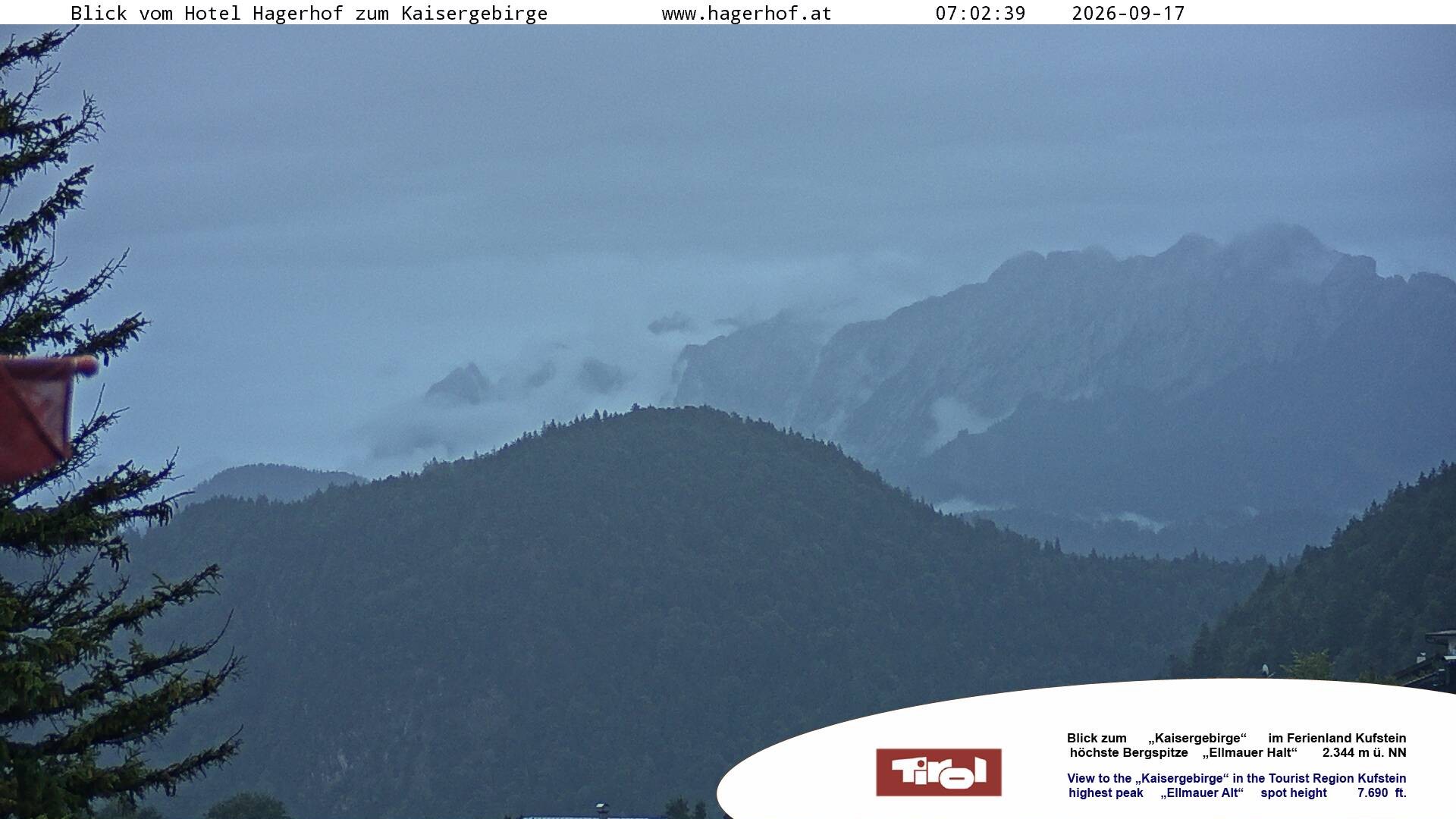 Archived image Webcam View to Kaisergebirge