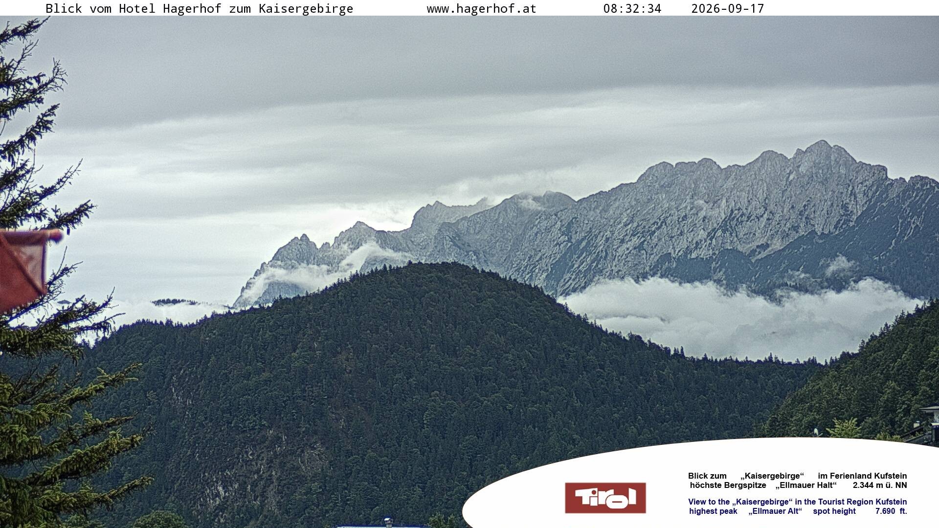 Archived image Webcam View to Kaisergebirge