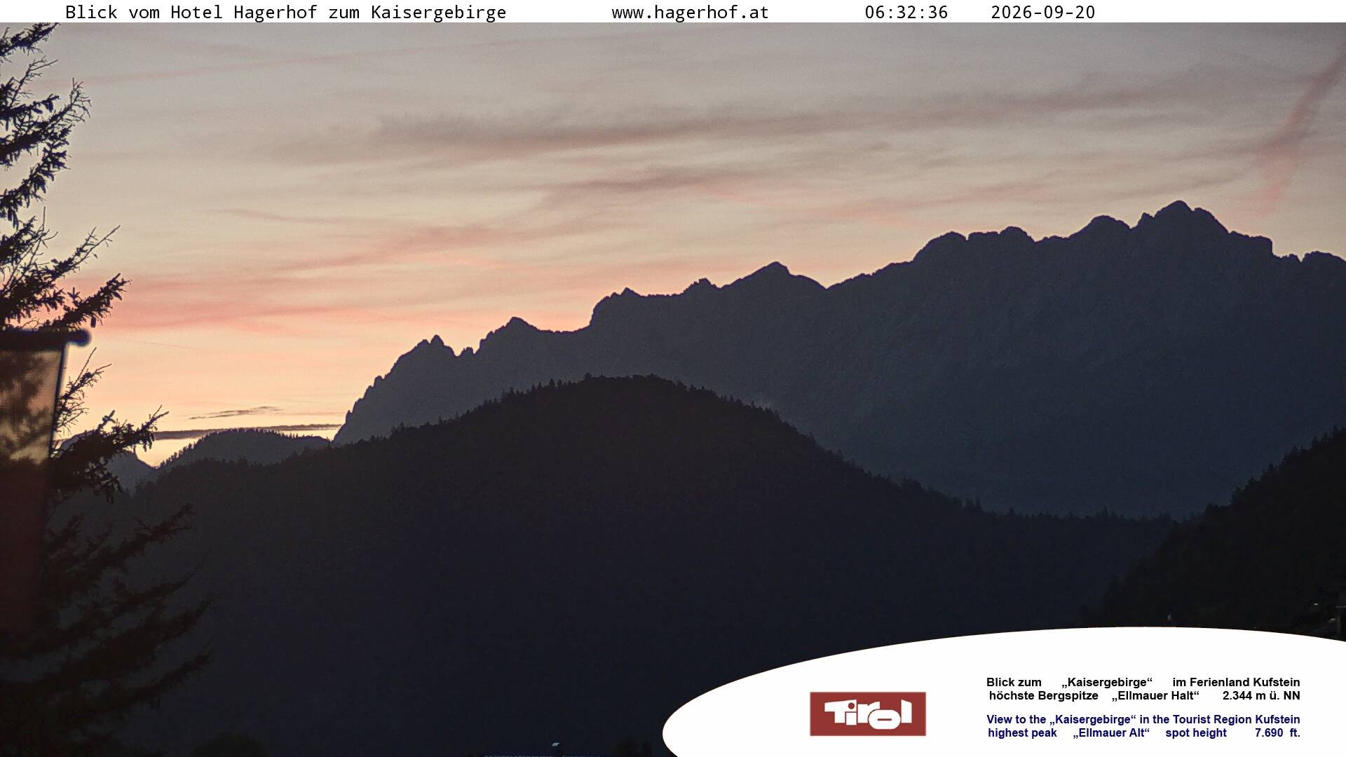 Archived image Webcam View to Kaisergebirge