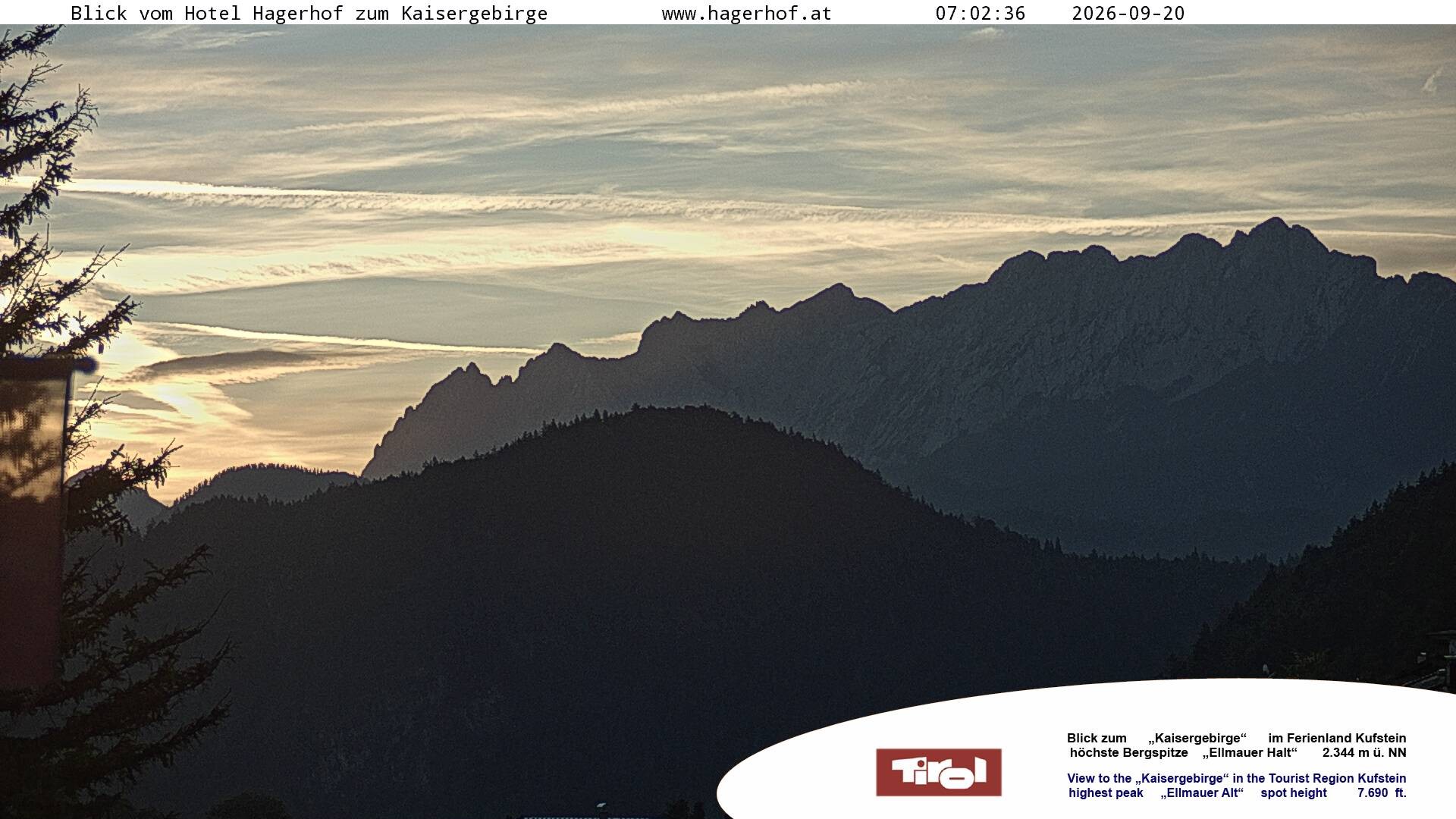 Archived image Webcam View to Kaisergebirge