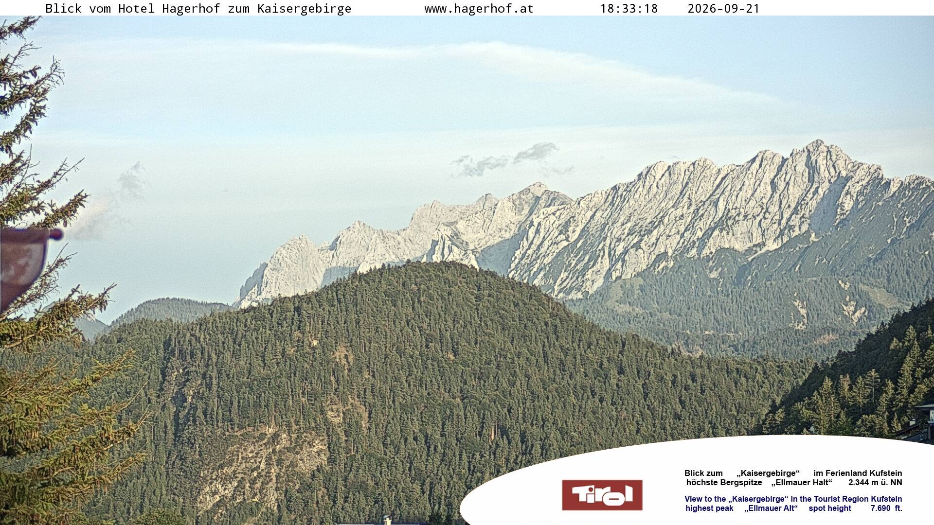 Archived image Webcam View to Kaisergebirge