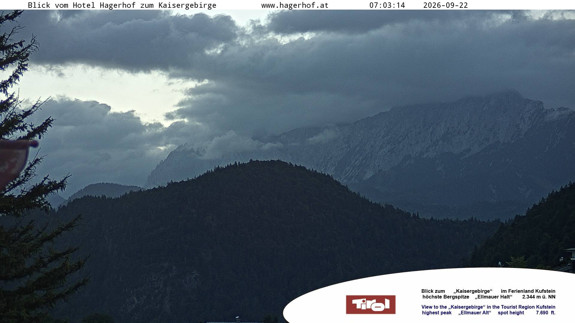 Archiv Foto Webcam Blick aufs Kaisergebirge