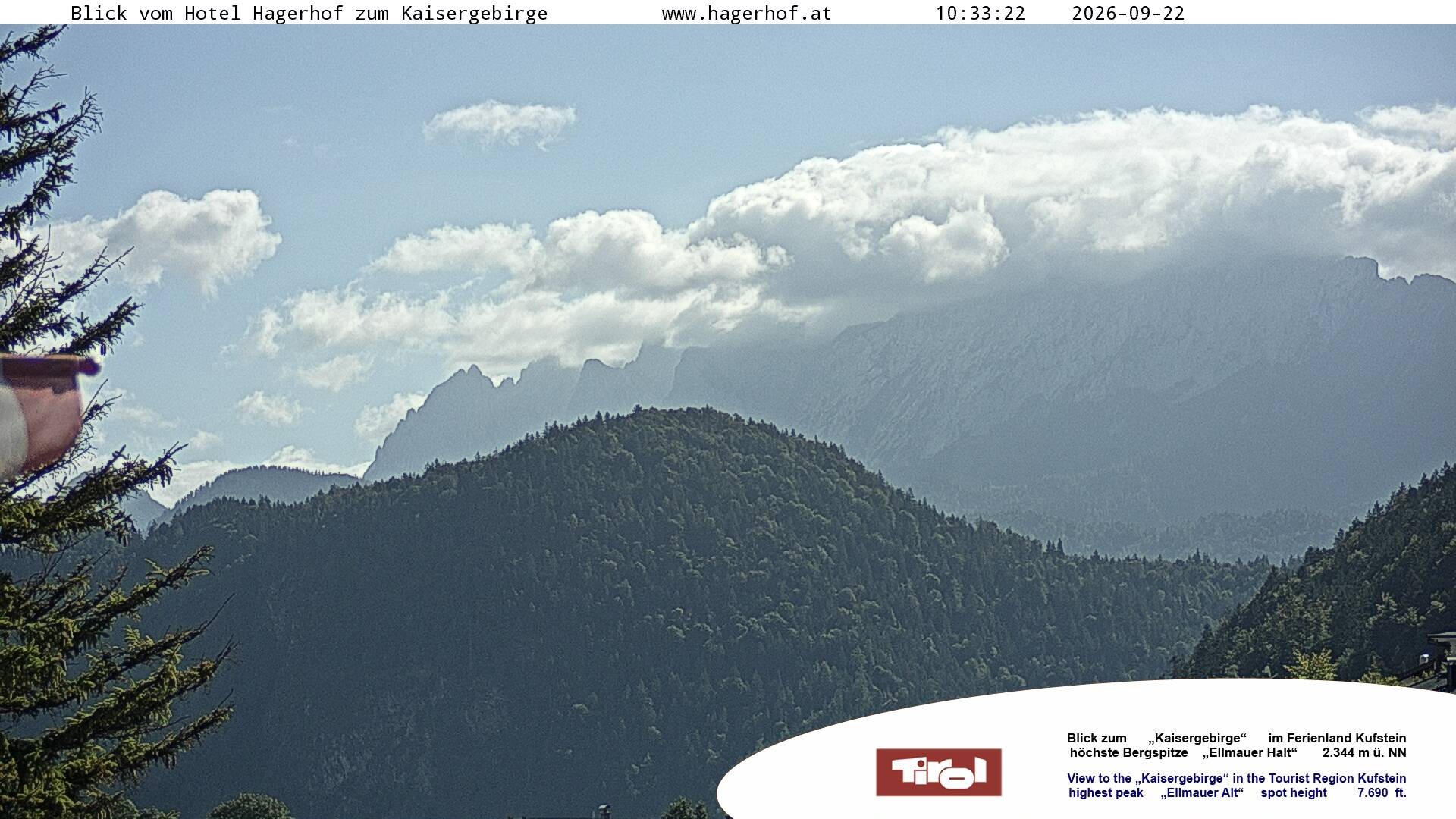 Archiv Foto Webcam Blick aufs Kaisergebirge