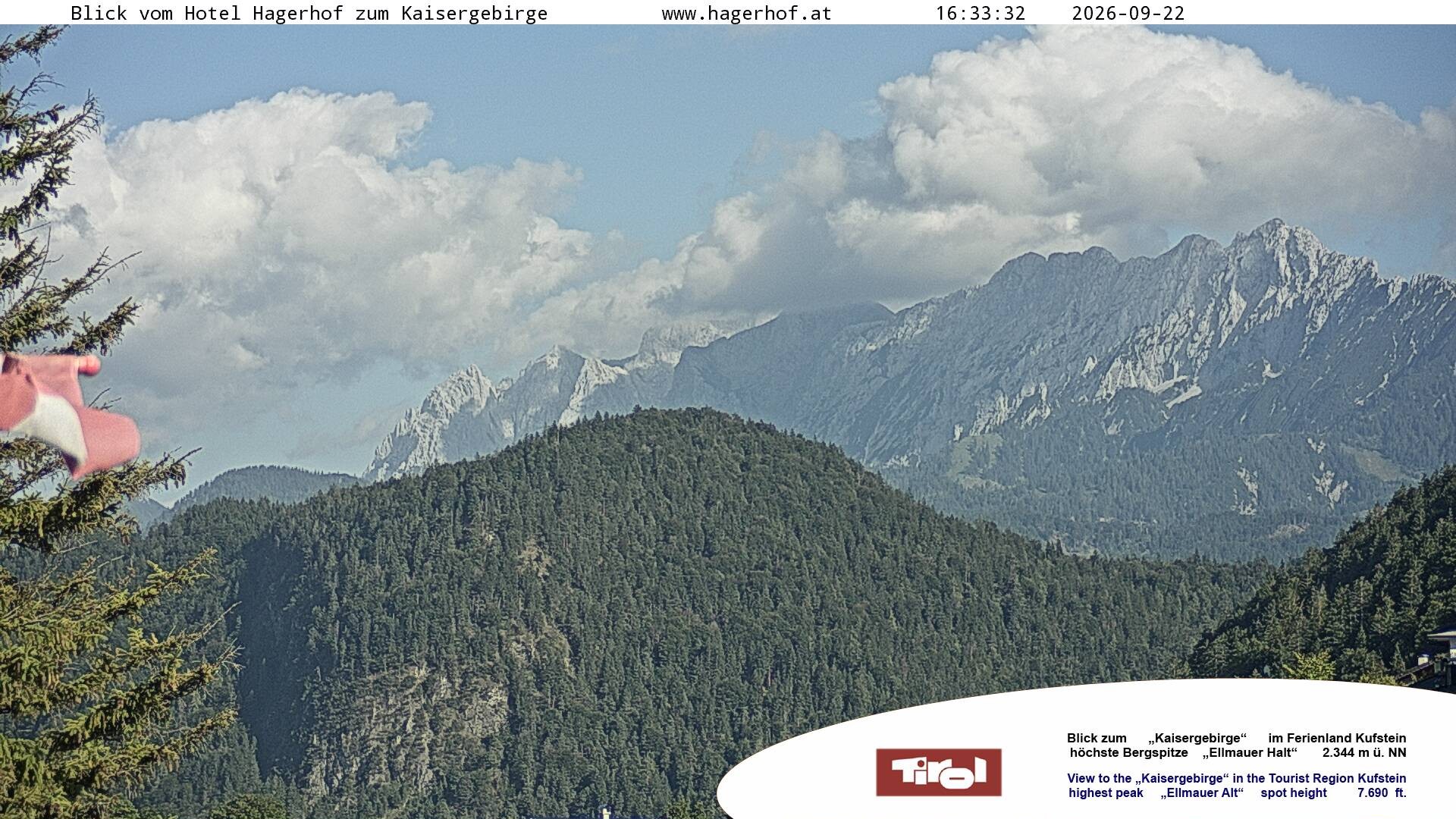 Archiv Foto Webcam Blick aufs Kaisergebirge